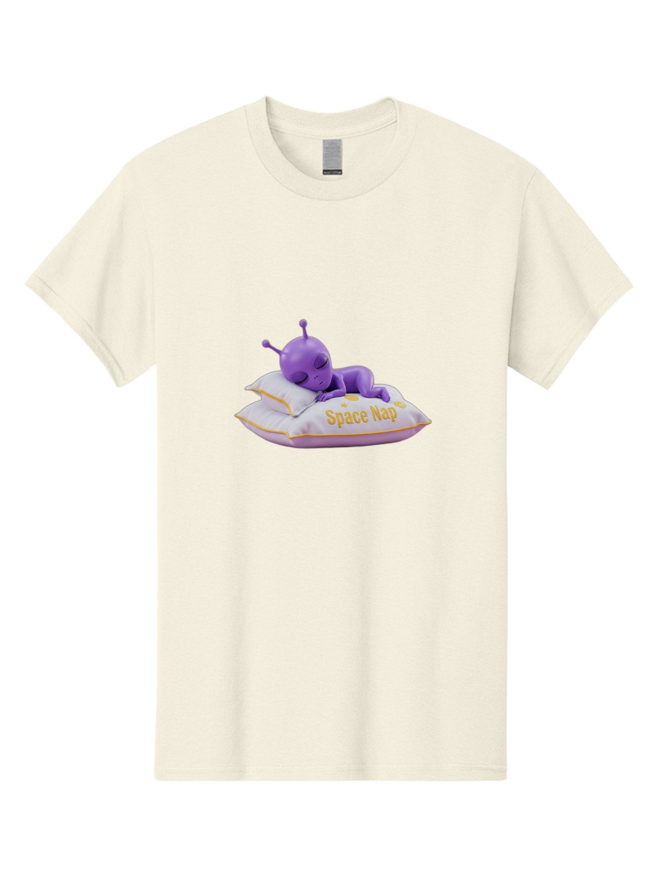 Space-Nap Men'S Graphic Tee, 100% Cotton, Comfortable Casual Summer Wear, Machine Washable, Purple Alien Sleeping On Pillow, Space Nap, Cartoon Character, 3D Illustration, Funny Alien, Resting In Space, Cute Extraterrestrial, Bad673 13