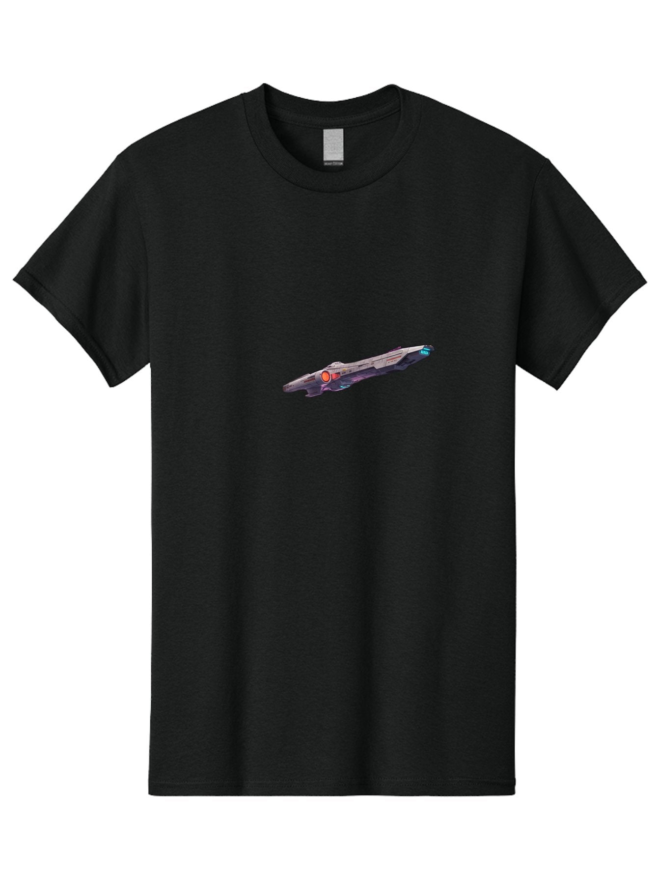Spaceship-Vector-Graphic Men'S Graphic Tee, 100% Cotton, Comfortable Casual Summer Wear, Machine Washable, Futuristic Spaceship, Sci-Fi, Space Exploration, Video Game Graphics, Futuristic Design, Sleek Spaceship, Modern Technology, Bad676 13