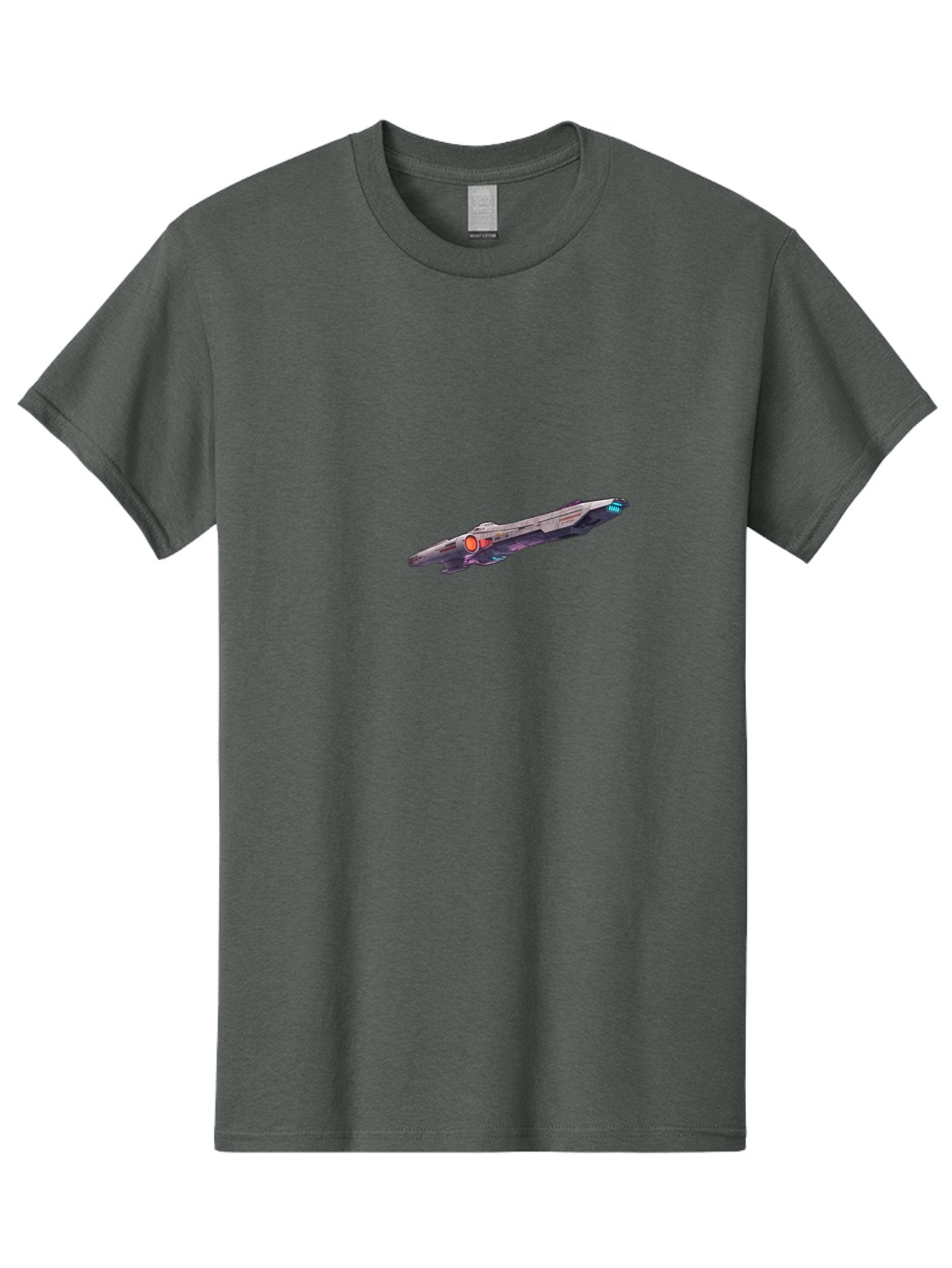 Spaceship-Vector-Graphic Men'S Graphic Tee, 100% Cotton, Comfortable Casual Summer Wear, Machine Washable, Futuristic Spaceship, Sci-Fi, Space Exploration, Video Game Graphics, Futuristic Design, Sleek Spaceship, Modern Technology, Bad676 9