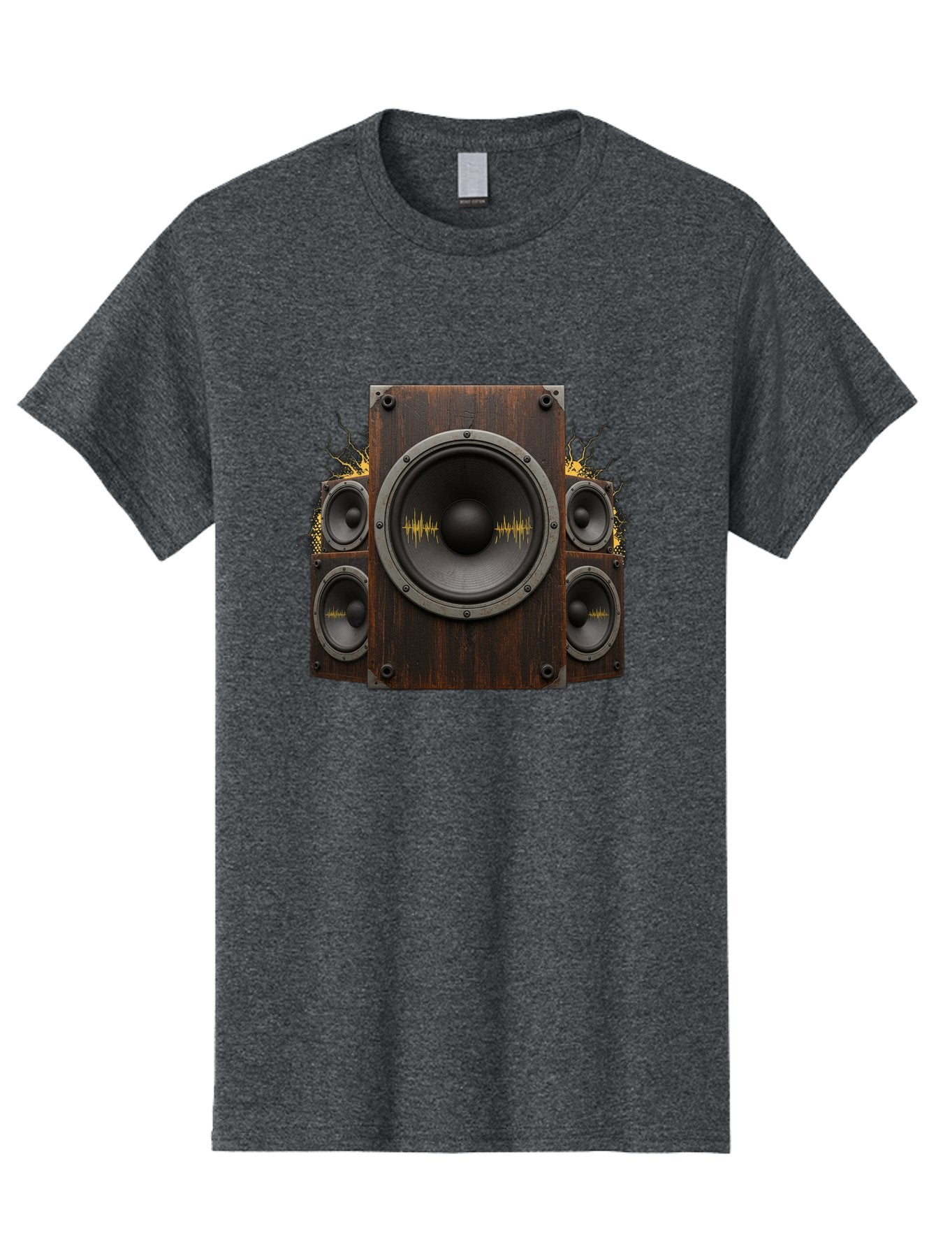 Speakers-With-Soundwaves Men'S Graphic Tee, 100% Cotton, Comfortable Casual Summer Wear, Machine Washable, Wooden Speakers, Sound Waves, Audio Equipment, Music Technology, Sound System, Vibrant Sound, Dynamic Audio Bad679 11