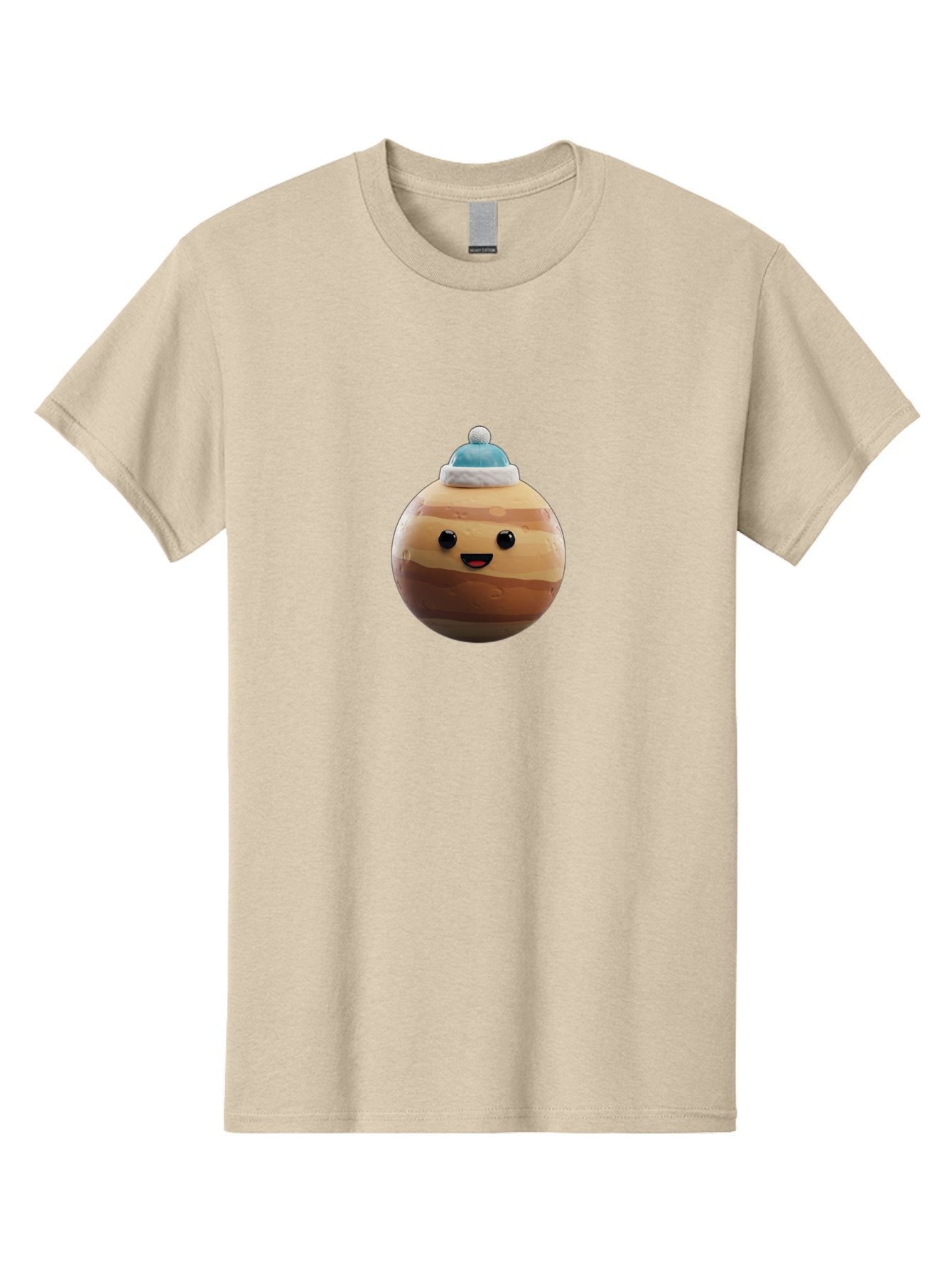 Squishmallow Men'S Graphic Tee, 100% Cotton, Comfortable Casual Summer Wear, Machine Washable, Cute Plush Toy, Squishmallow Character, Caramel Color, Blue Beanie, Soft Texture, Cheerful Face, Round Shape, Squishy Toy, Collectible Plush, Bad699 9