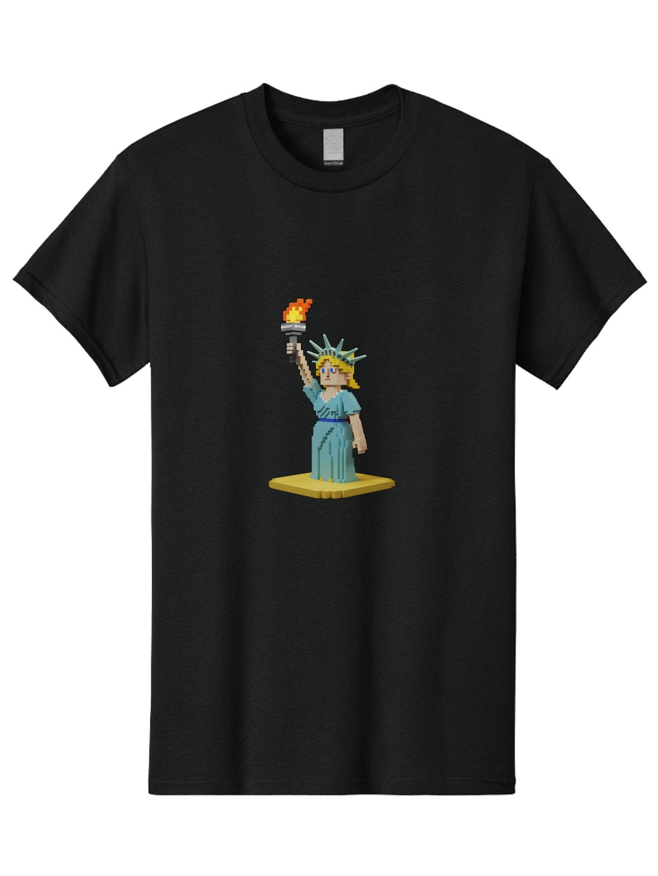 Statue-Of-Liberty Men'S Graphic Tee, 100% Cotton, Comfortable Casual Summer Wear, Machine Washable, Statue Of Liberty, Liberty Statue, Lady Liberty, Iconic Landmark, Freedom Symbol, American Icon, New York Harbor, Torch Held High, Pixel Art, Bad712 8