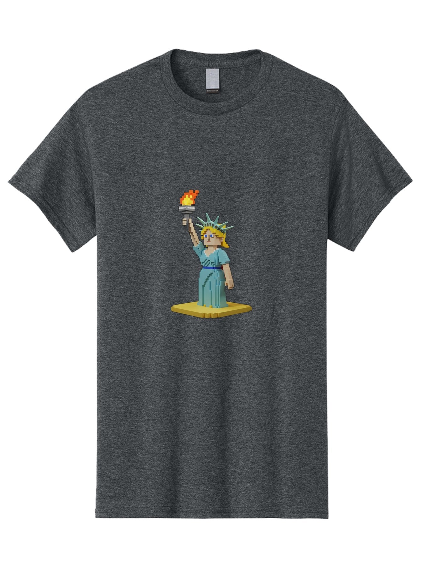 Statue-Of-Liberty Men'S Graphic Tee, 100% Cotton, Comfortable Casual Summer Wear, Machine Washable, Statue Of Liberty, Liberty Statue, Lady Liberty, Iconic Landmark, Freedom Symbol, American Icon, New York Harbor, Torch Held High, Pixel Art, Bad712 14