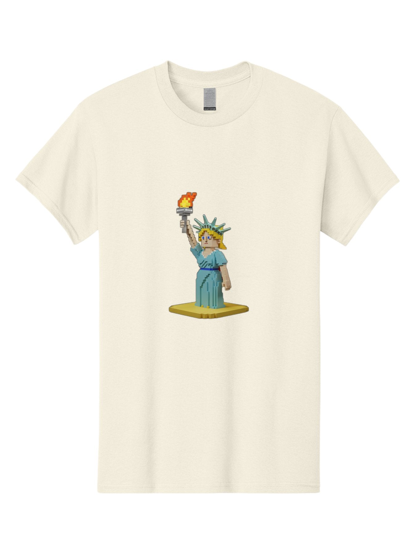Statue-Of-Liberty Men'S Graphic Tee, 100% Cotton, Comfortable Casual Summer Wear, Machine Washable, Statue Of Liberty, Liberty Statue, Lady Liberty, Iconic Landmark, Freedom Symbol, American Icon, New York Harbor, Torch Held High, Pixel Art, Bad712 15