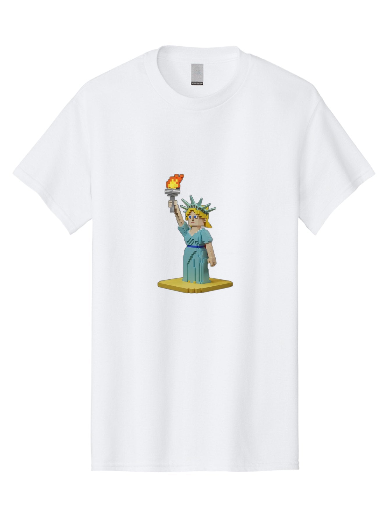 Statue-Of-Liberty Men'S Graphic Tee, 100% Cotton, Comfortable Casual Summer Wear, Machine Washable, Statue Of Liberty, Liberty Statue, Lady Liberty, Iconic Landmark, Freedom Symbol, American Icon, New York Harbor, Torch Held High, Pixel Art, Bad712 10