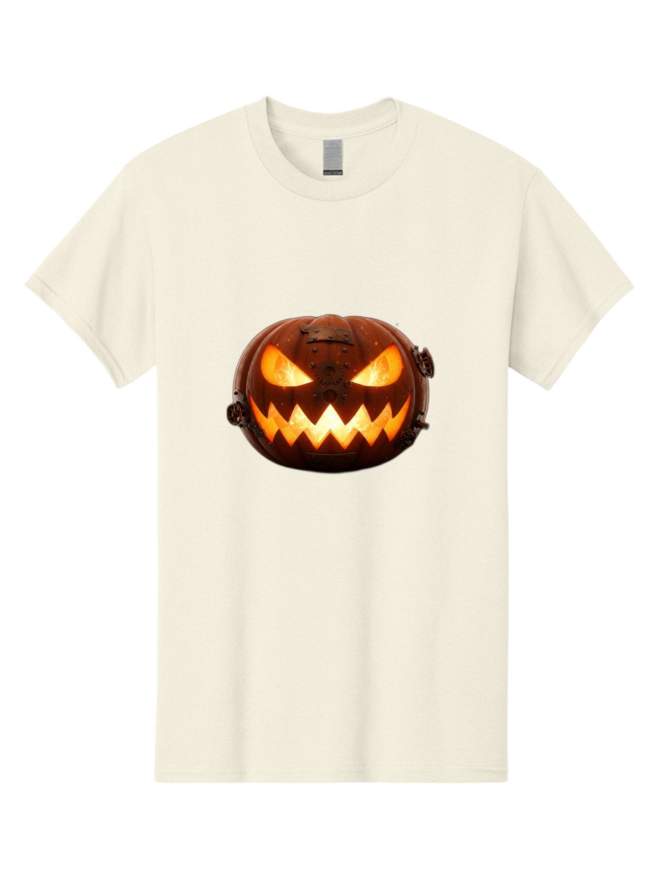 Steampunk-Jack-O-Lantern Men'S Graphic Tee, 100% Cotton, Comfortable Casual Summer Wear, Machine Washable, Halloween Pumpkin, Steampunk Design, Carved Jack-O-Lantern, Glowing Eyes, Metal Accents, Creepy Smile, Orange Glow, Spooky Decor, Bad716 14