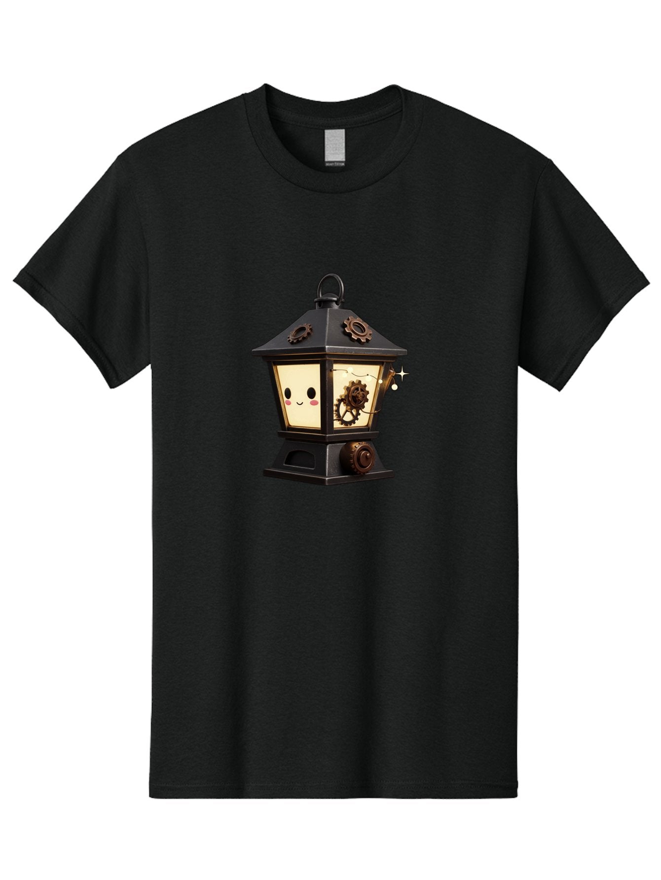 Steampunk-Lantern Men'S Graphic Tee, 100% Cotton, Comfortable Casual Summer Wear, Machine Washable, Steampunk Lantern, Intricate Gears, Whimsical Design, Steampunk Art, Fantasy Lighting, Unique Decor, Imaginative Creation, Mechanical Elements, Bad717 4