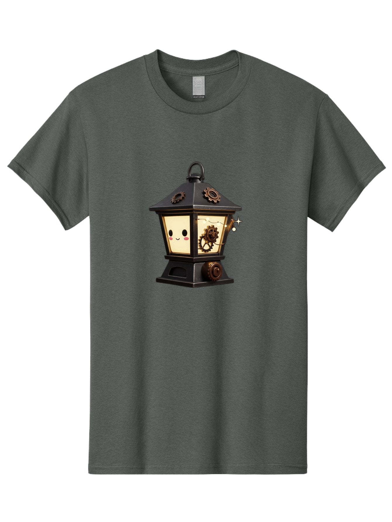 Steampunk-Lantern Men'S Graphic Tee, 100% Cotton, Comfortable Casual Summer Wear, Machine Washable, Steampunk Lantern, Intricate Gears, Whimsical Design, Steampunk Art, Fantasy Lighting, Unique Decor, Imaginative Creation, Mechanical Elements, Bad717 15