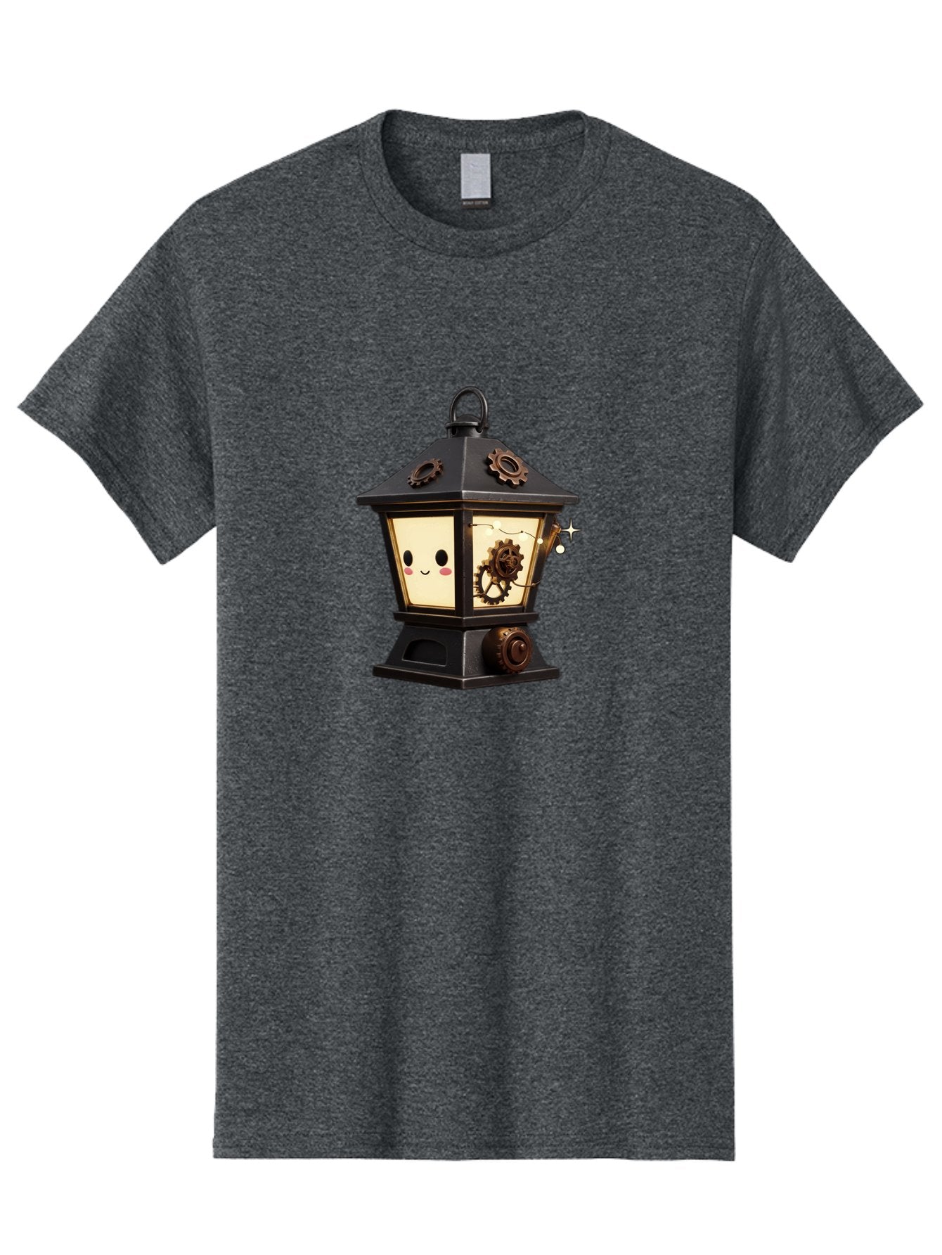 Steampunk-Lantern Men'S Graphic Tee, 100% Cotton, Comfortable Casual Summer Wear, Machine Washable, Steampunk Lantern, Intricate Gears, Whimsical Design, Steampunk Art, Fantasy Lighting, Unique Decor, Imaginative Creation, Mechanical Elements, Bad717 14