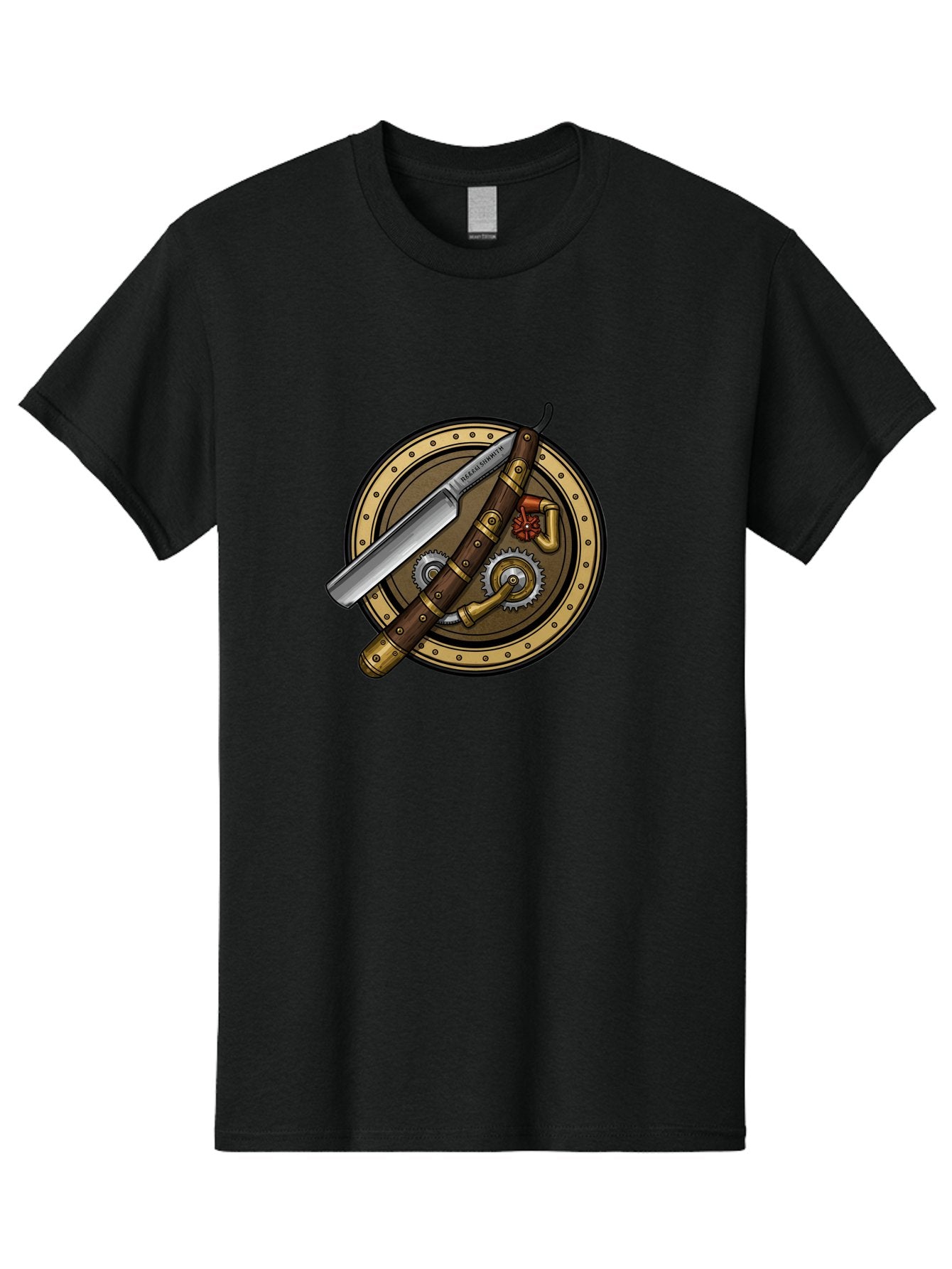 Steampunk-Pliers-And-Knife Men'S Graphic Tee, 100% Cotton, Comfortable Casual Summer Wear, Machine Washable, Steampunk-Themed, Vintage, Retro, Sci-Fi, Fantasy, Gear, Machinery, Industrial Design, Fantasy Art, Steampunk Style, Unique Bad718 15