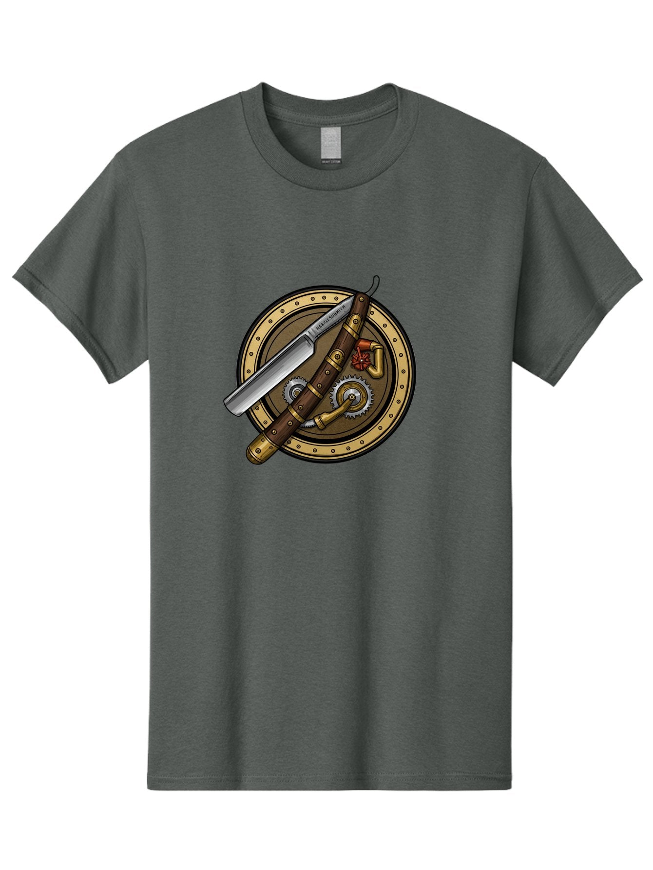 Steampunk-Pliers-And-Knife Men'S Graphic Tee, 100% Cotton, Comfortable Casual Summer Wear, Machine Washable, Steampunk-Themed, Vintage, Retro, Sci-Fi, Fantasy, Gear, Machinery, Industrial Design, Fantasy Art, Steampunk Style, Unique Bad718 7