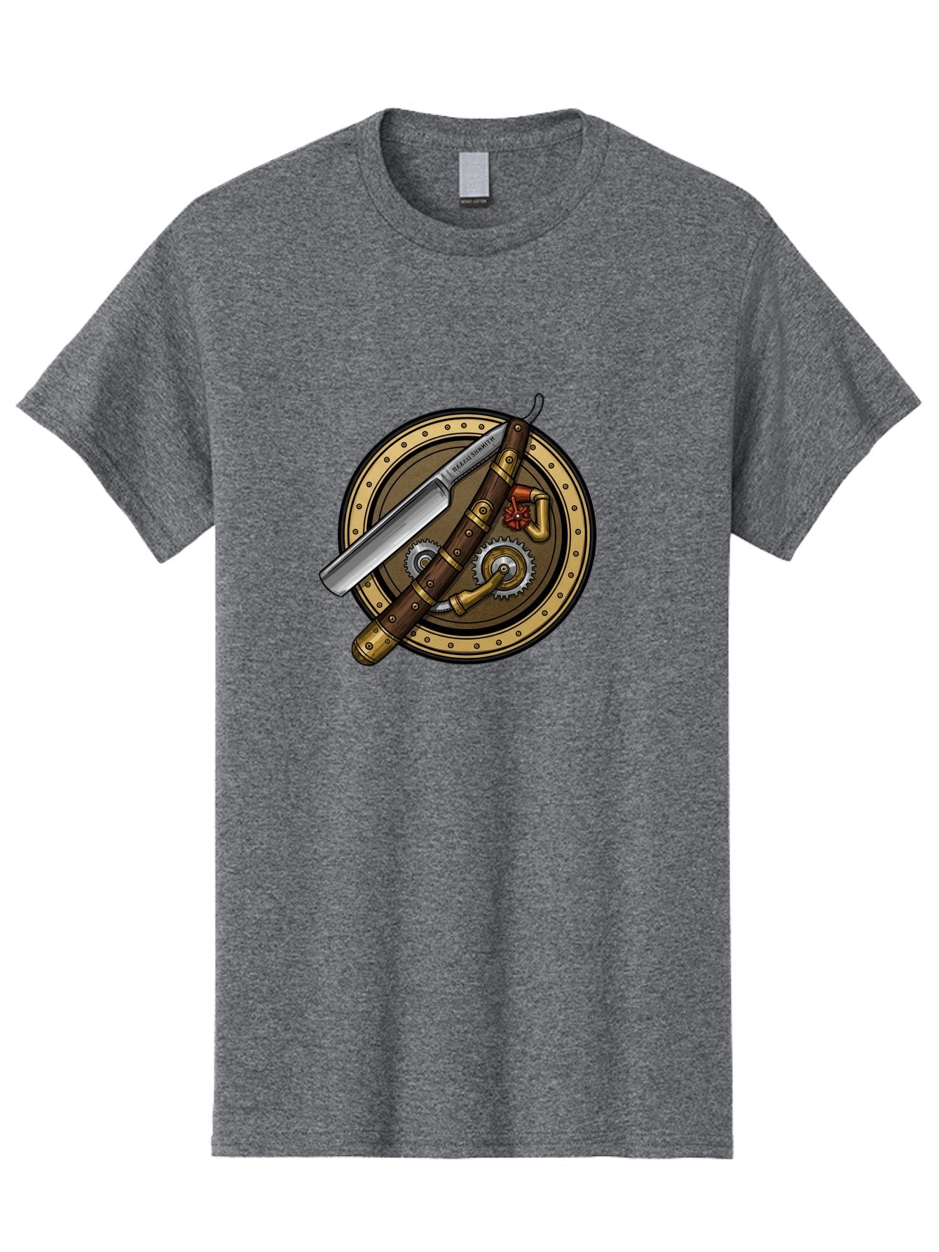 Steampunk-Pliers-And-Knife Men'S Graphic Tee, 100% Cotton, Comfortable Casual Summer Wear, Machine Washable, Steampunk-Themed, Vintage, Retro, Sci-Fi, Fantasy, Gear, Machinery, Industrial Design, Fantasy Art, Steampunk Style, Unique Bad718