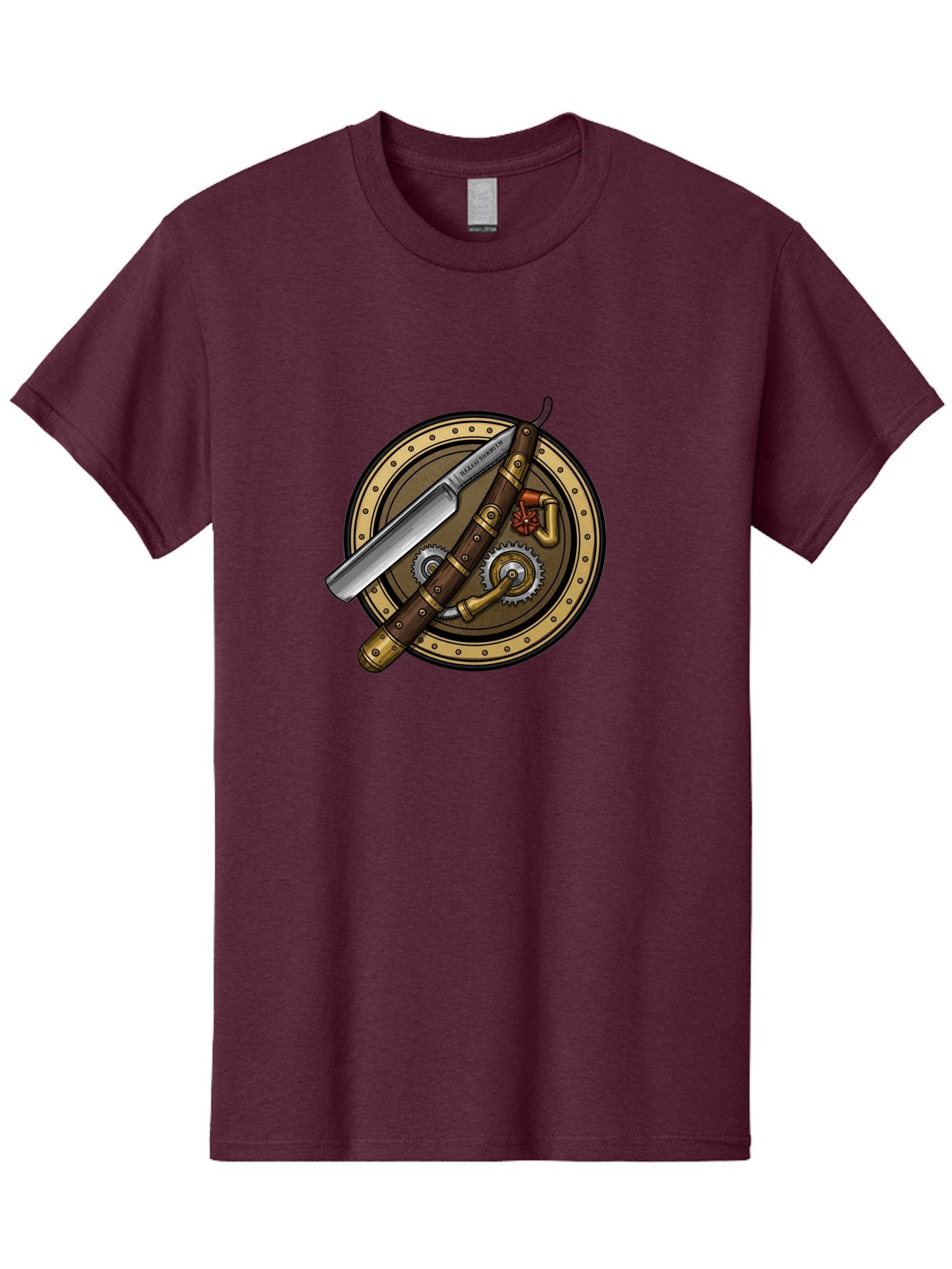 Steampunk-Pliers-And-Knife Men'S Graphic Tee, 100% Cotton, Comfortable Casual Summer Wear, Machine Washable, Steampunk-Themed, Vintage, Retro, Sci-Fi, Fantasy, Gear, Machinery, Industrial Design, Fantasy Art, Steampunk Style, Unique Bad718 13