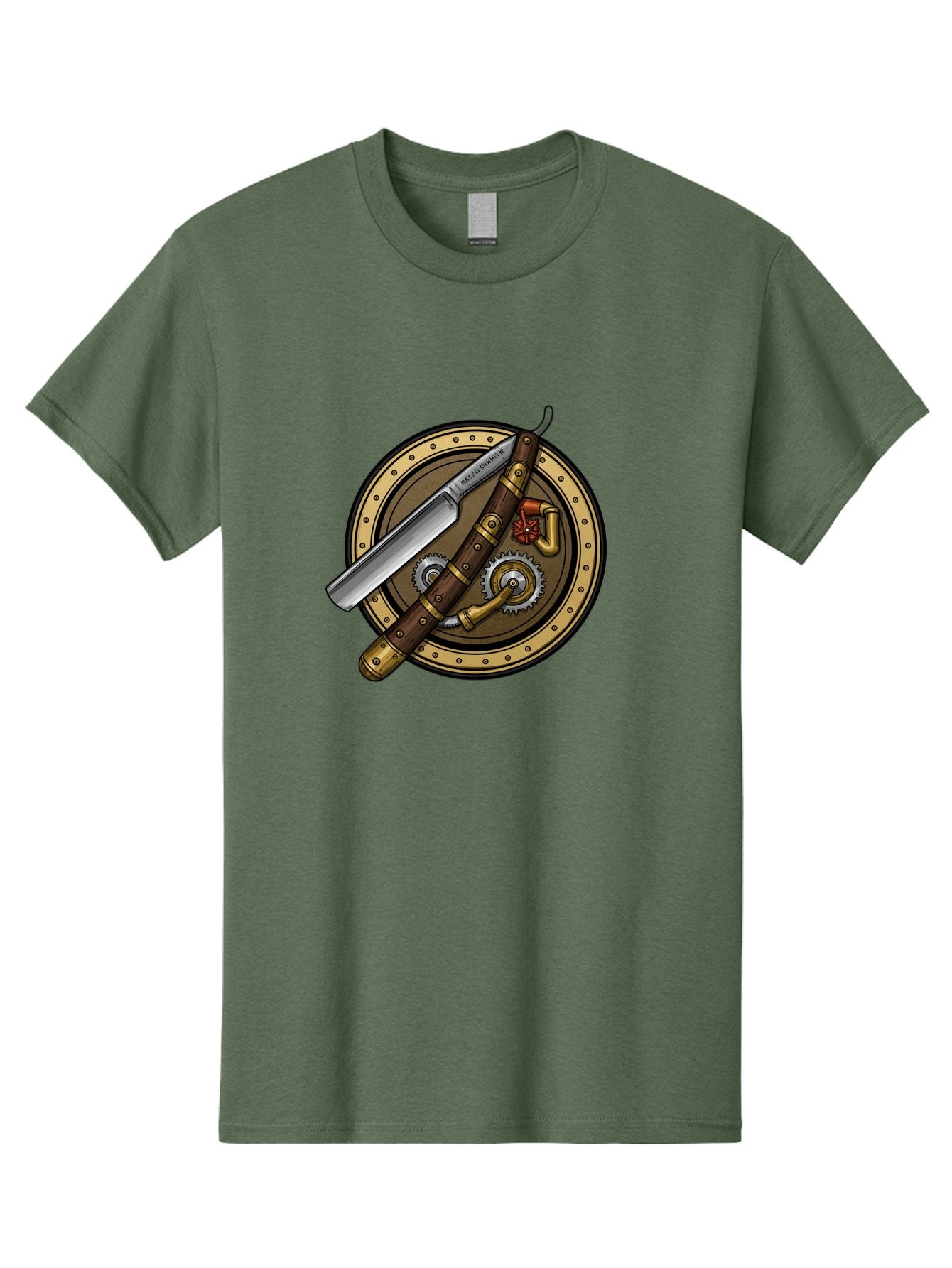 Steampunk-Pliers-And-Knife Men'S Graphic Tee, 100% Cotton, Comfortable Casual Summer Wear, Machine Washable, Steampunk-Themed, Vintage, Retro, Sci-Fi, Fantasy, Gear, Machinery, Industrial Design, Fantasy Art, Steampunk Style, Unique Bad718