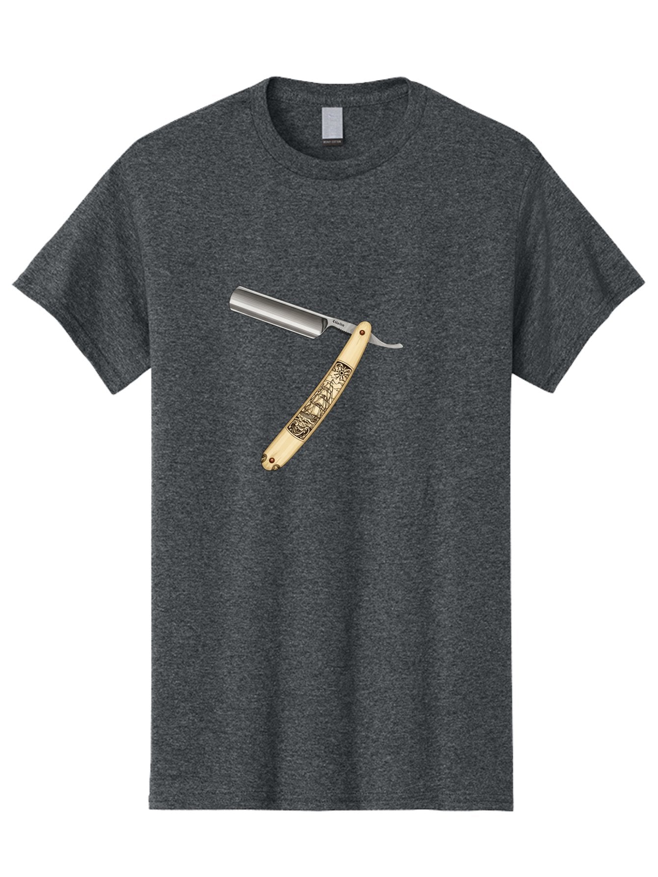 Straight-Razor-2 Men'S Graphic Tee, 100% Cotton, Comfortable Casual Summer Wear, Machine Washable, Straight Razor, Shaving Razor, Traditional Grooming, Vintage Design, Intricate Engravings, Sharp Blade, Precision Cutting, Stylish Accessories Bad728 9