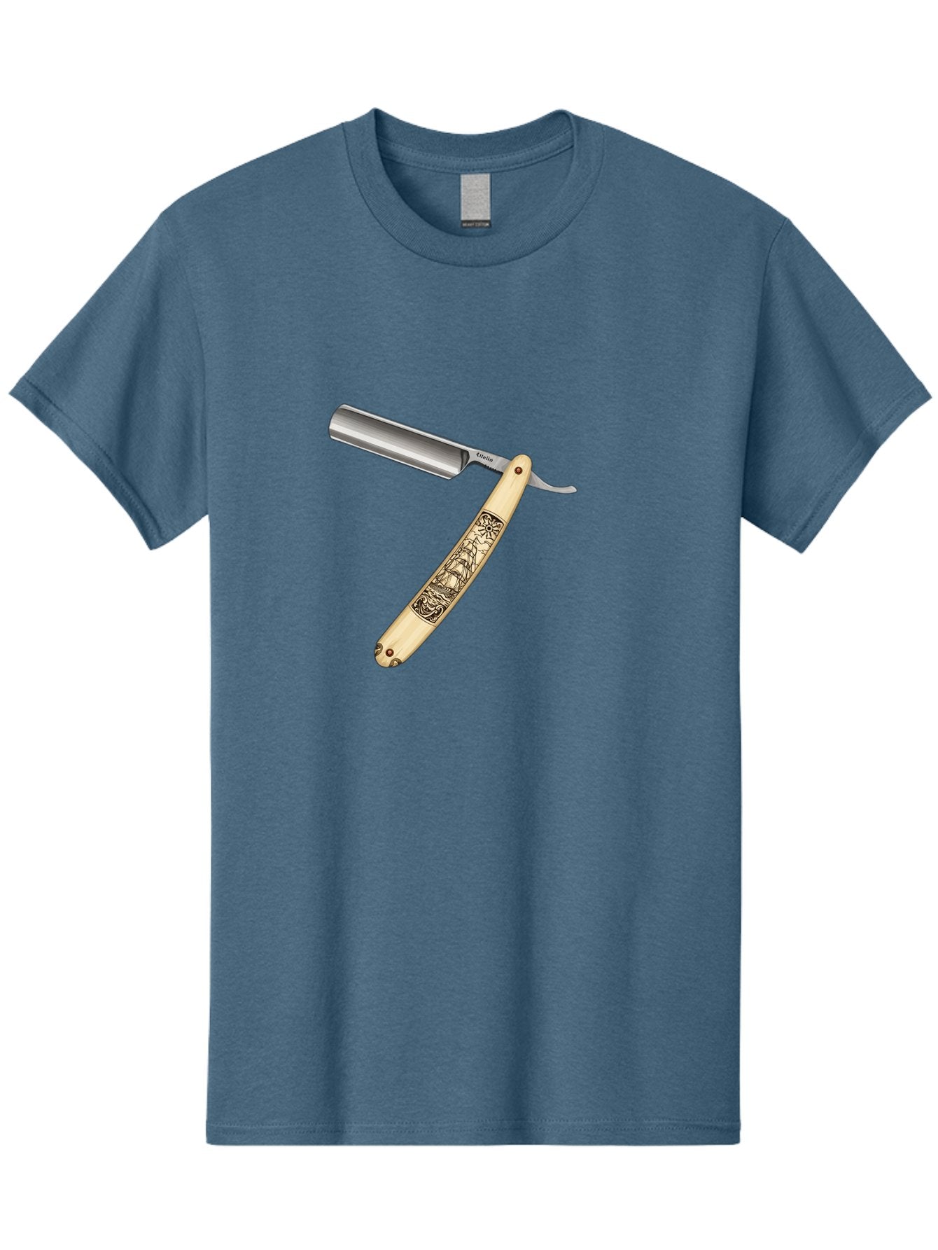 Straight-Razor-2 Men'S Graphic Tee, 100% Cotton, Comfortable Casual Summer Wear, Machine Washable, Straight Razor, Shaving Razor, Traditional Grooming, Vintage Design, Intricate Engravings, Sharp Blade, Precision Cutting, Stylish Accessories Bad728 4