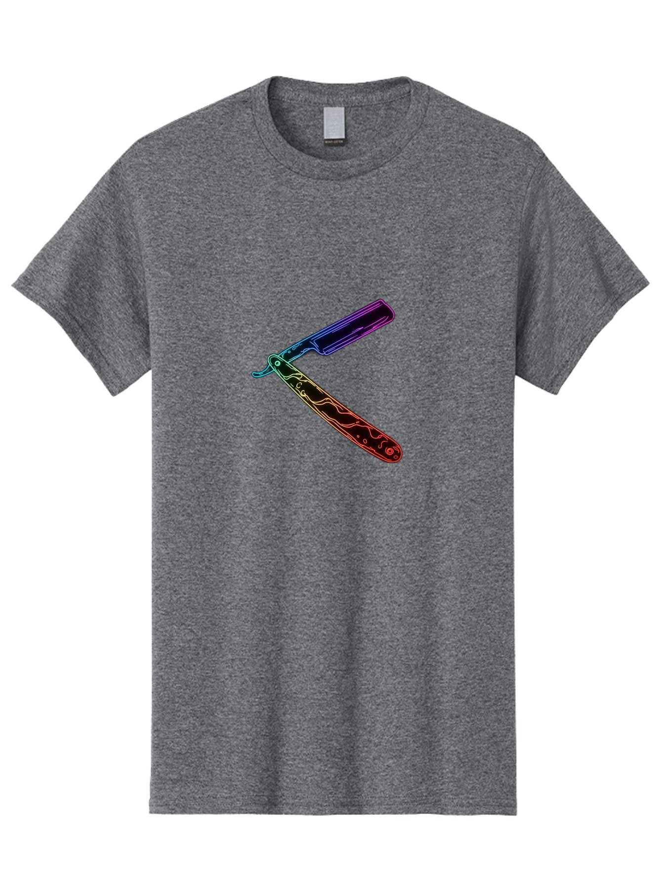 Straight-Razor-4 Men'S Graphic Tee, 100% Cotton, Comfortable Casual Summer Wear, Machine Washable, Straight Razor, Vintage Grooming, Classic Shaving, Sharp Blade, Elegant Design, Traditional Barber, Precision Cutting, Detailed Handle, Bad730 7