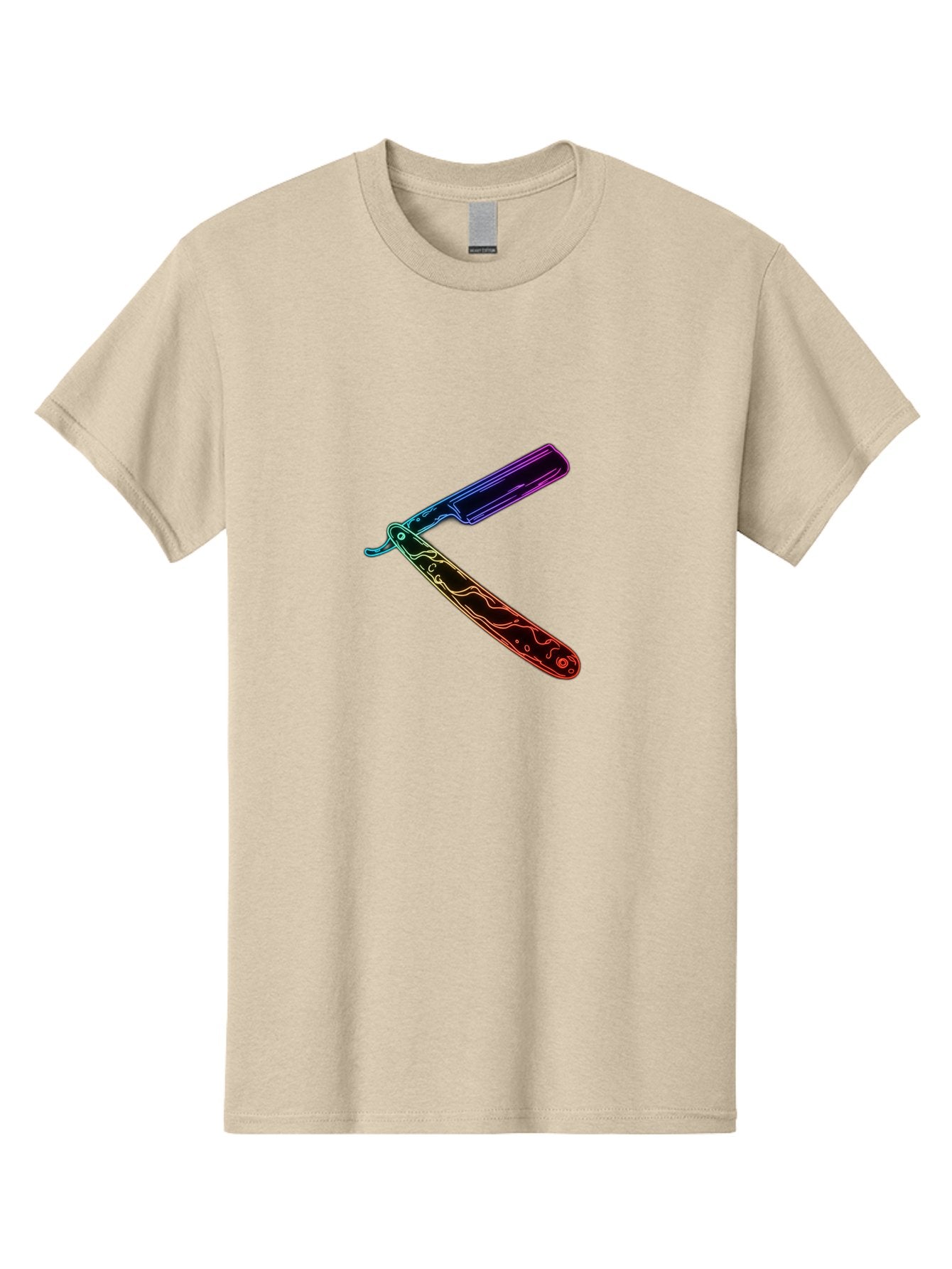 Straight-Razor-4 Men'S Graphic Tee, 100% Cotton, Comfortable Casual Summer Wear, Machine Washable, Straight Razor, Vintage Grooming, Classic Shaving, Sharp Blade, Elegant Design, Traditional Barber, Precision Cutting, Detailed Handle, Bad730