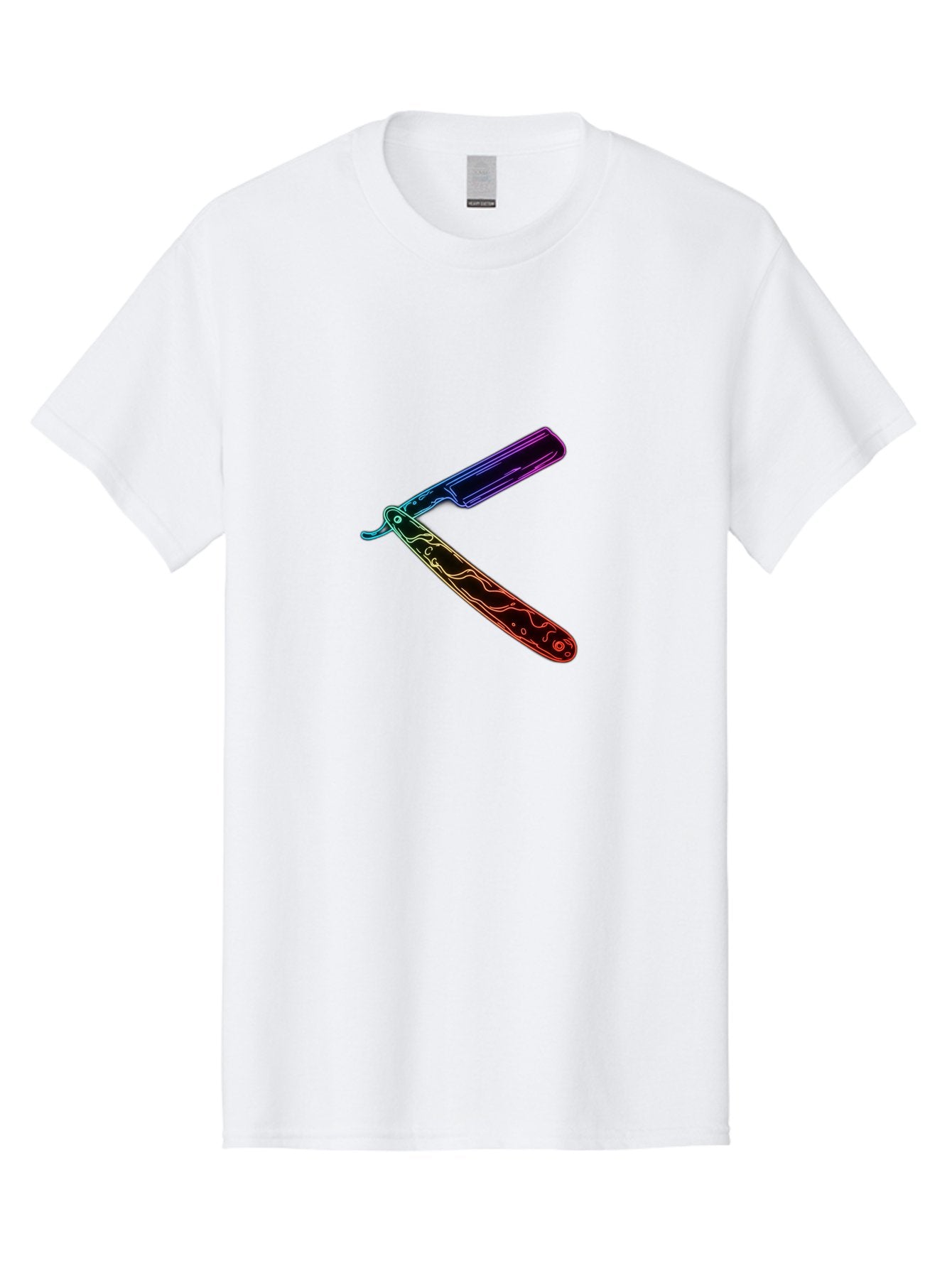 Straight-Razor-4 Men'S Graphic Tee, 100% Cotton, Comfortable Casual Summer Wear, Machine Washable, Straight Razor, Vintage Grooming, Classic Shaving, Sharp Blade, Elegant Design, Traditional Barber, Precision Cutting, Detailed Handle, Bad730 3