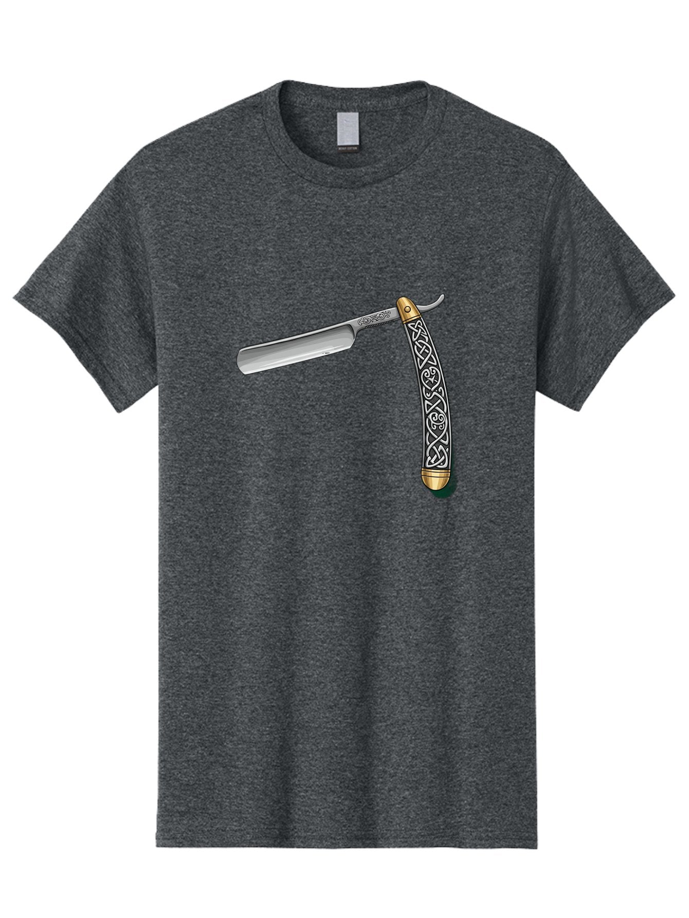 Straight-Razor-5 Men'S Graphic Tee, 100% Cotton, Comfortable Casual Summer Wear, Machine Washable, Cut-Throat Razor, Straight Razor, Vintage Shaving, Traditional Grooming, Antique Design, Intricate Patterns, Razor Blade, Shaving Tools, Bad731 3
