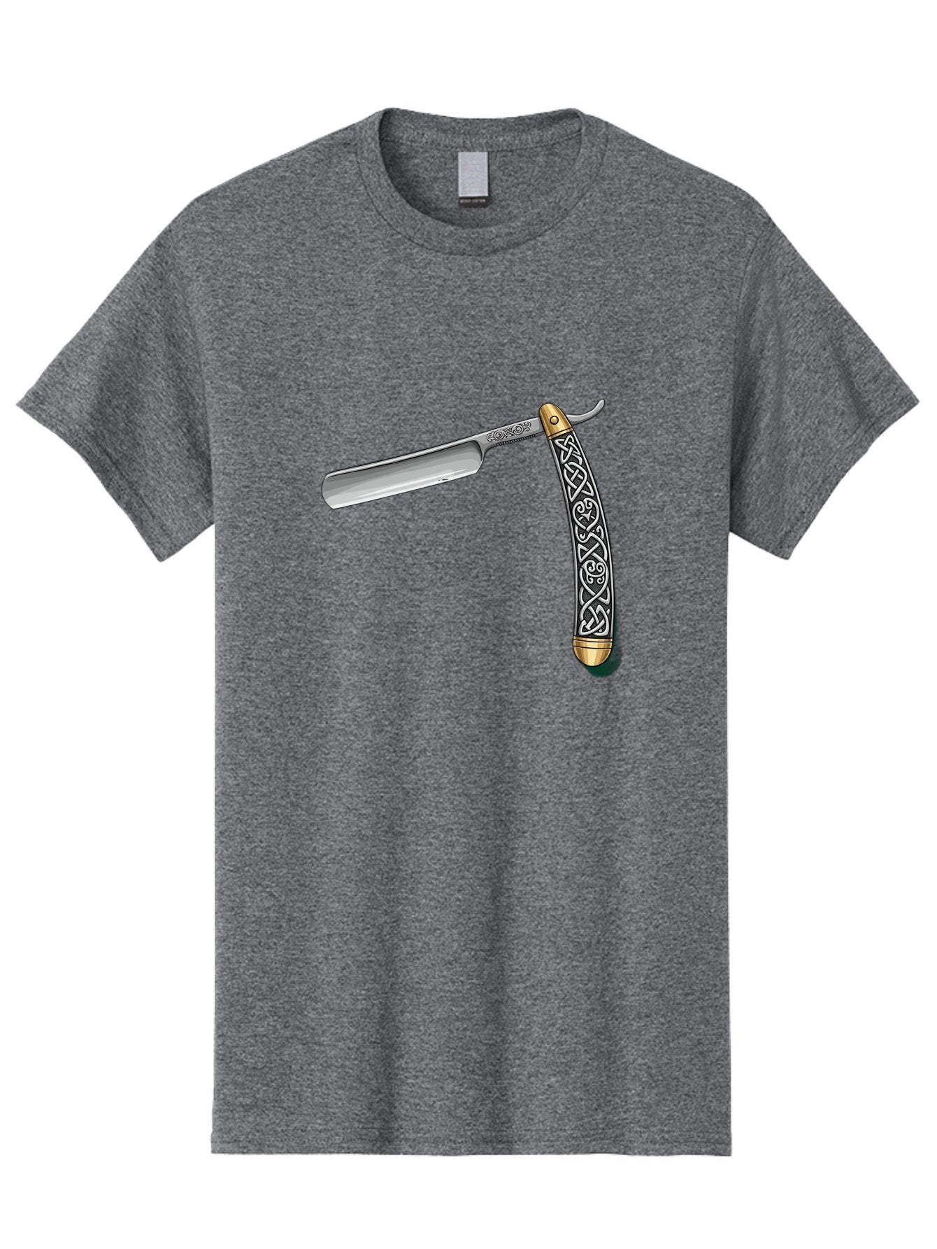 Straight-Razor-5 Men'S Graphic Tee, 100% Cotton, Comfortable Casual Summer Wear, Machine Washable, Cut-Throat Razor, Straight Razor, Vintage Shaving, Traditional Grooming, Antique Design, Intricate Patterns, Razor Blade, Shaving Tools, Bad731 11