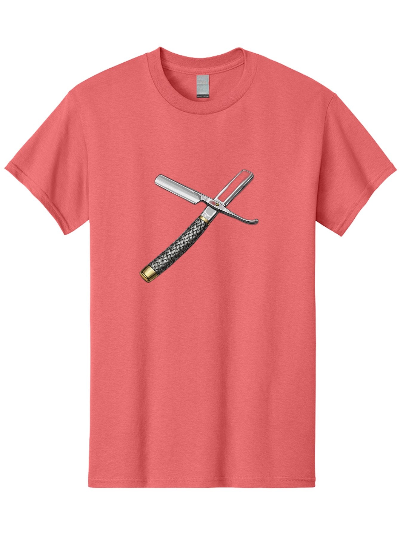 Straight-Razor-6 Men'S Graphic Tee, 100% Cotton, Comfortable Casual Summer Wear, Machine Washable, Straight Razor, Vintage Grooming, Metal Craftsmanship, Woven Handle, Classic Shaving, Traditional Grooming Tools, Precise Shaving Bad732 5