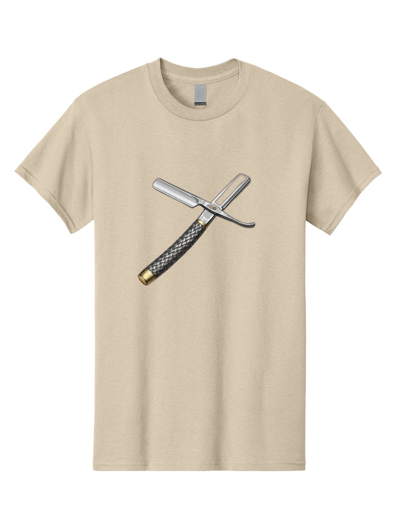 Straight-Razor-6 Men'S Graphic Tee, 100% Cotton, Comfortable Casual Summer Wear, Machine Washable, Straight Razor, Vintage Grooming, Metal Craftsmanship, Woven Handle, Classic Shaving, Traditional Grooming Tools, Precise Shaving Bad732