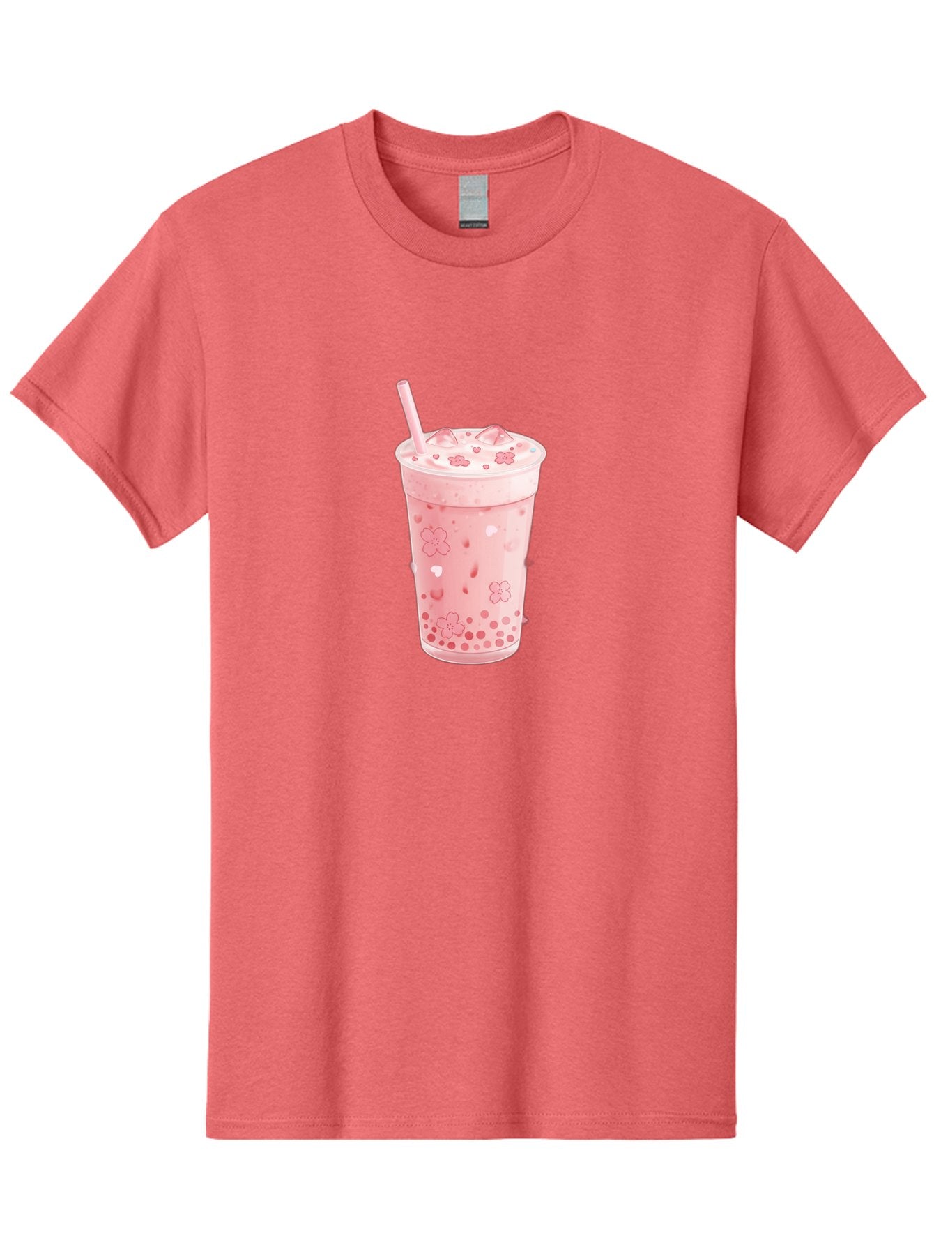 Strawberry-Milk-Tea Men'S Graphic Tee, 100% Cotton, Comfortable Casual Summer Wear, Machine Washable, Pink Milk Tea, Bubble Tea, Boba Drink, Iced Tea, Floral Design, Straw, Creamy Texture, Sweet Treat, Refreshing Beverage, Summer Drink Bad740 14