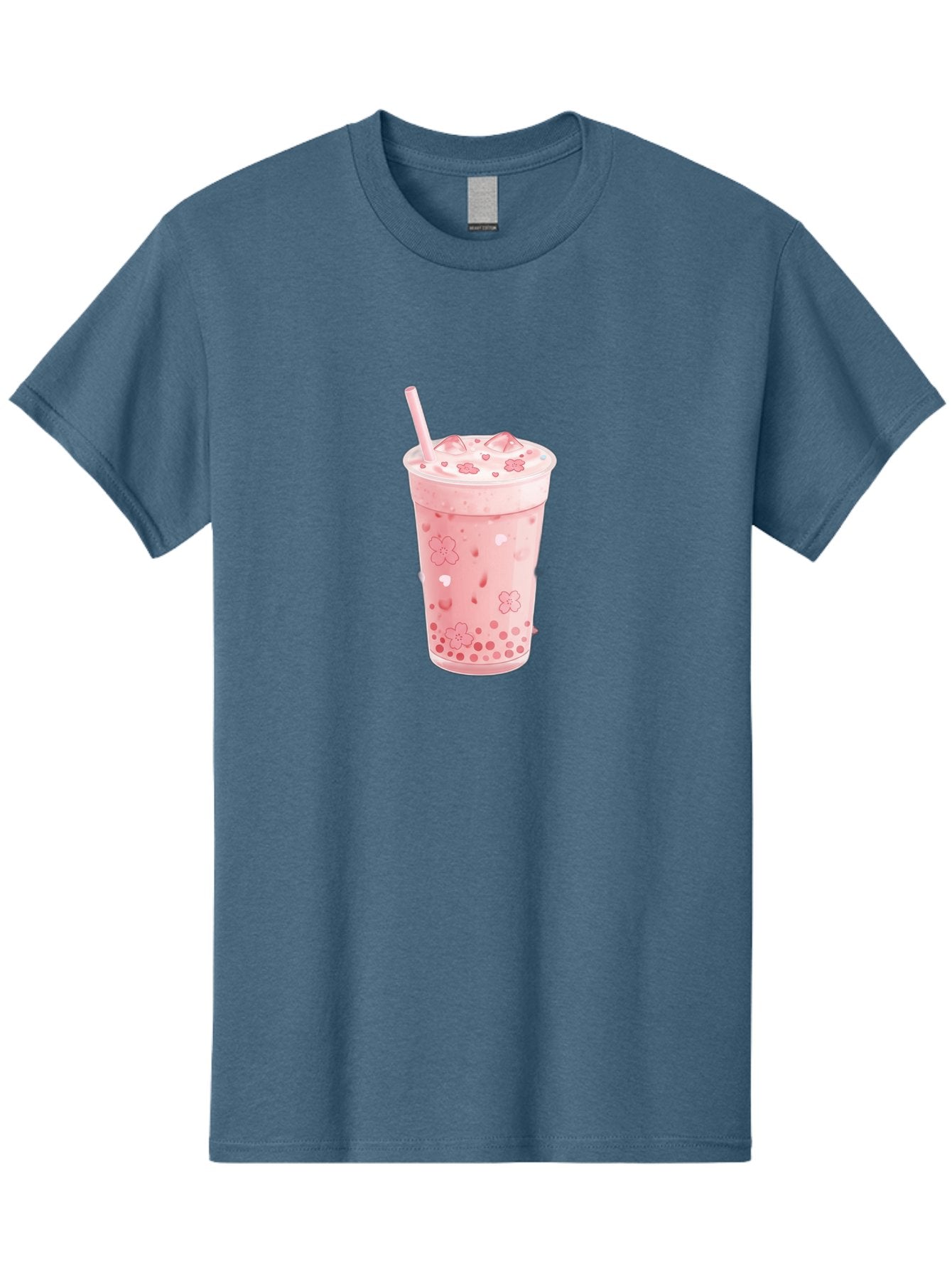 Strawberry-Milk-Tea Men'S Graphic Tee, 100% Cotton, Comfortable Casual Summer Wear, Machine Washable, Pink Milk Tea, Bubble Tea, Boba Drink, Iced Tea, Floral Design, Straw, Creamy Texture, Sweet Treat, Refreshing Beverage, Summer Drink Bad740 13