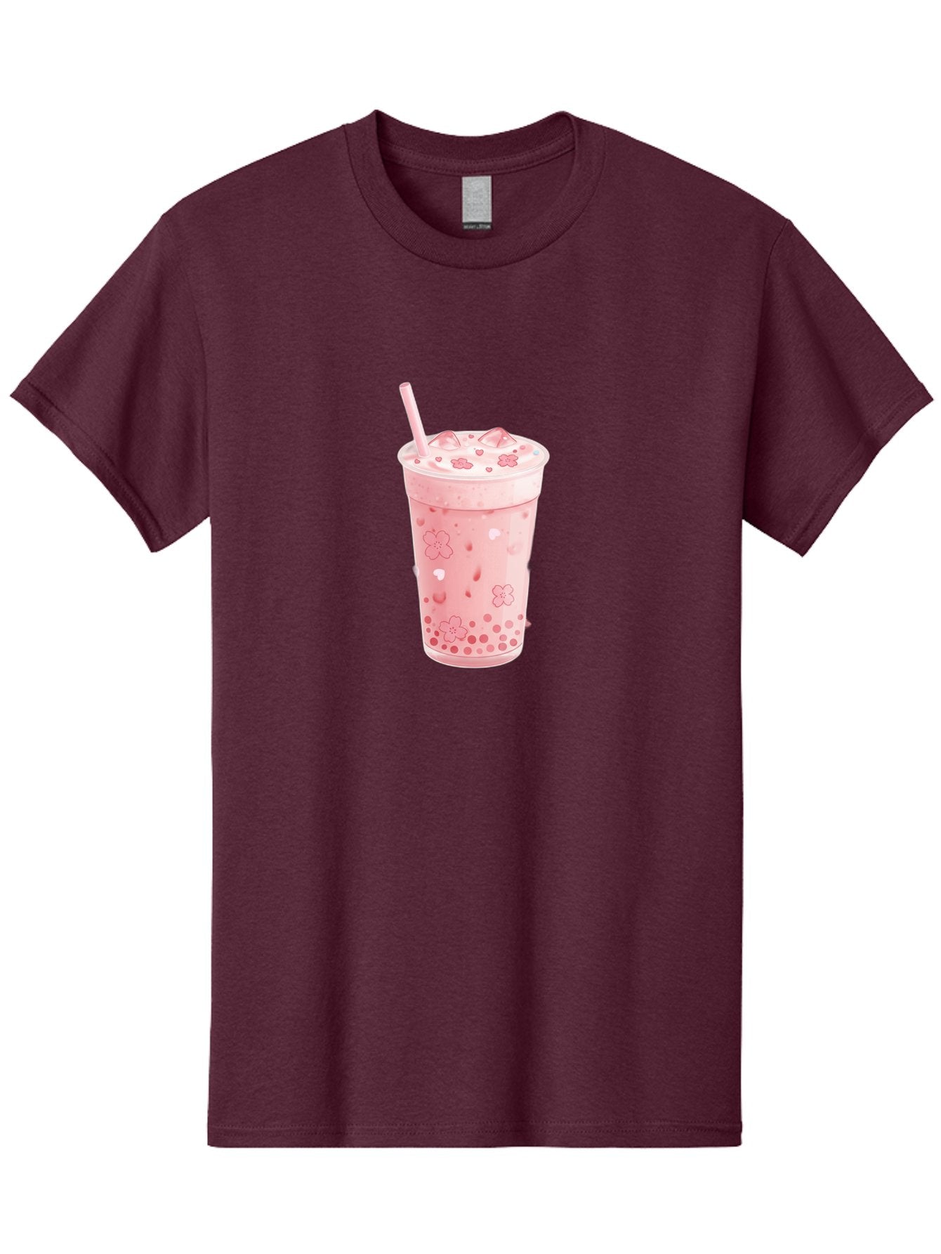 Strawberry-Milk-Tea Men'S Graphic Tee, 100% Cotton, Comfortable Casual Summer Wear, Machine Washable, Pink Milk Tea, Bubble Tea, Boba Drink, Iced Tea, Floral Design, Straw, Creamy Texture, Sweet Treat, Refreshing Beverage, Summer Drink Bad740 12