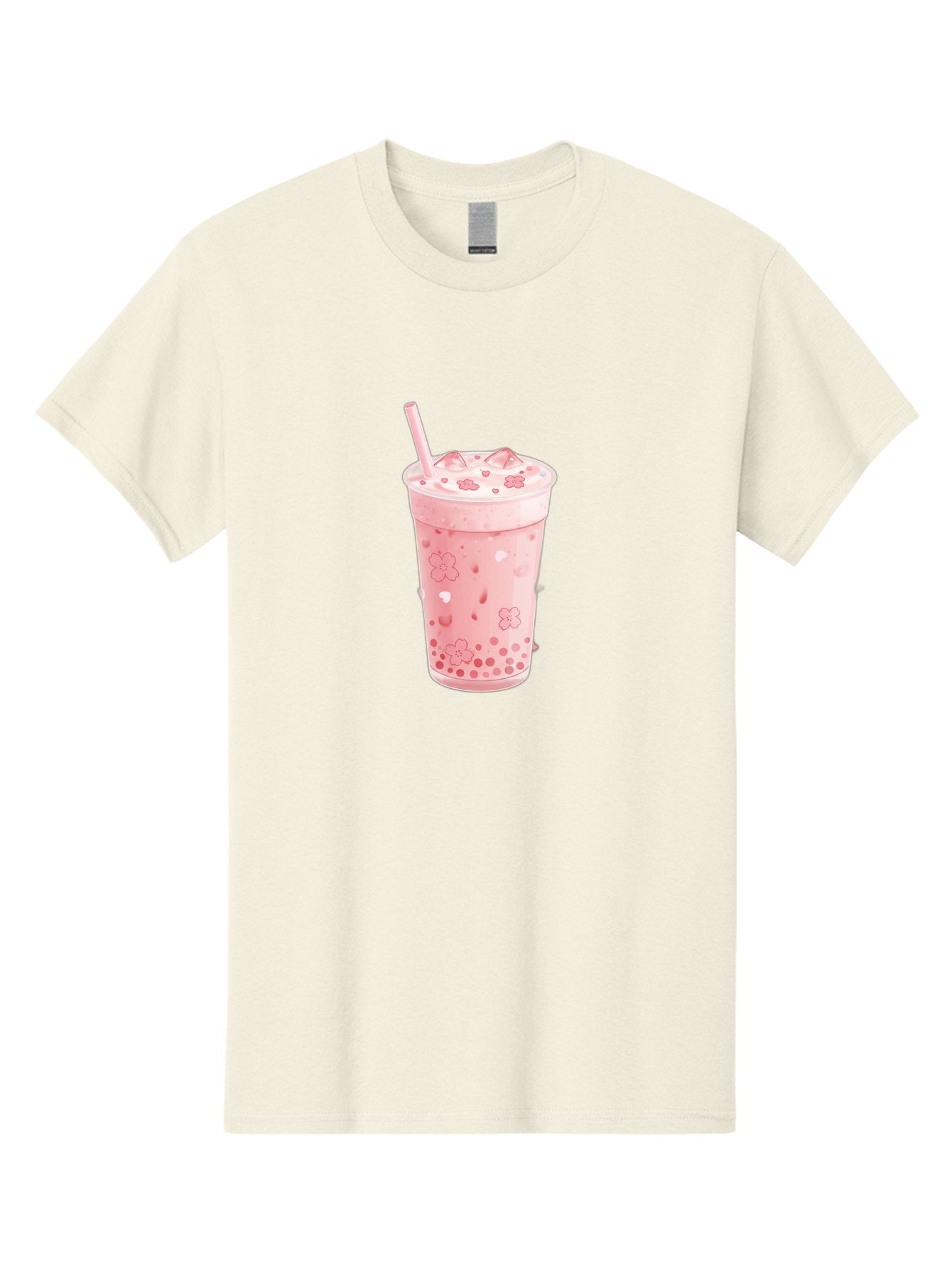Strawberry-Milk-Tea Men'S Graphic Tee, 100% Cotton, Comfortable Casual Summer Wear, Machine Washable, Pink Milk Tea, Bubble Tea, Boba Drink, Iced Tea, Floral Design, Straw, Creamy Texture, Sweet Treat, Refreshing Beverage, Summer Drink Bad740 9