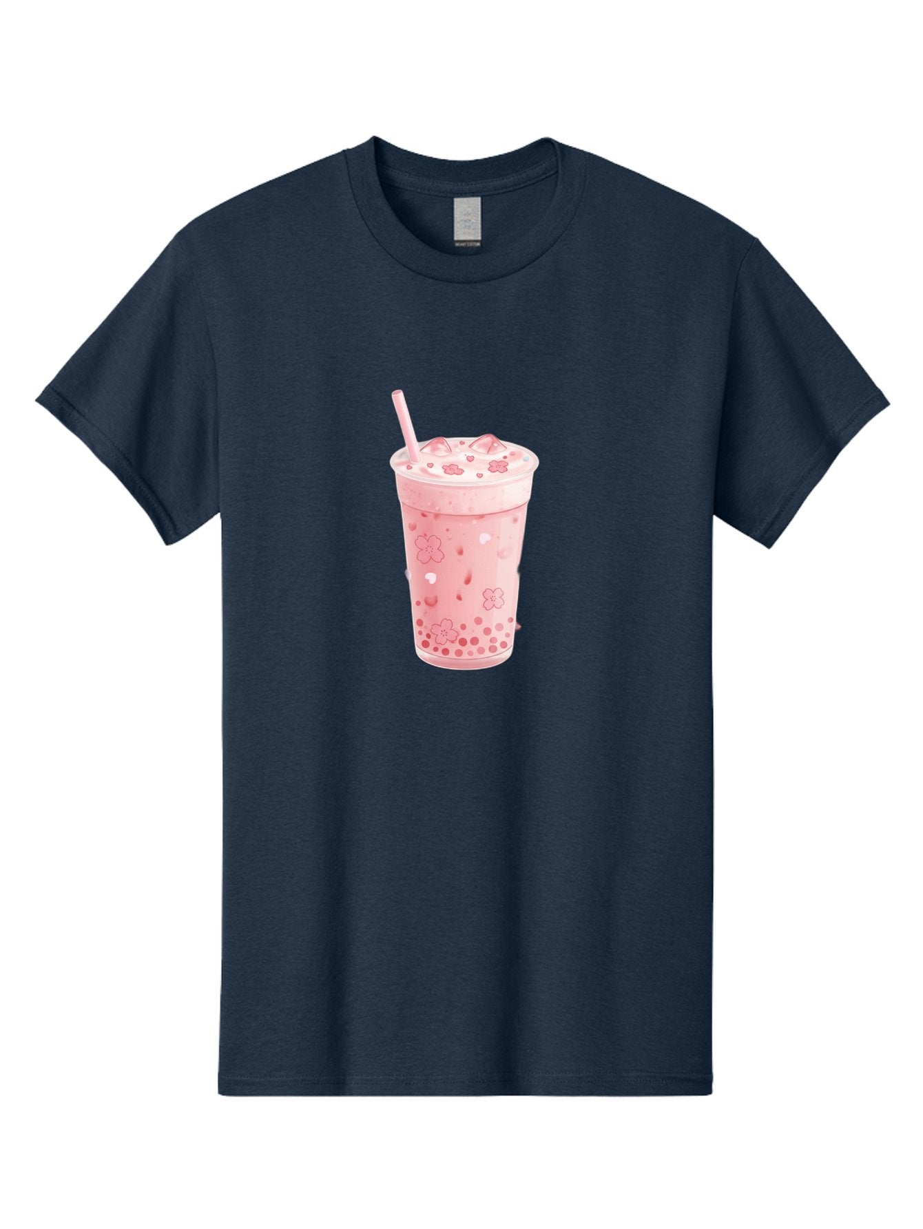 Strawberry-Milk-Tea Men'S Graphic Tee, 100% Cotton, Comfortable Casual Summer Wear, Machine Washable, Pink Milk Tea, Bubble Tea, Boba Drink, Iced Tea, Floral Design, Straw, Creamy Texture, Sweet Treat, Refreshing Beverage, Summer Drink Bad740 11