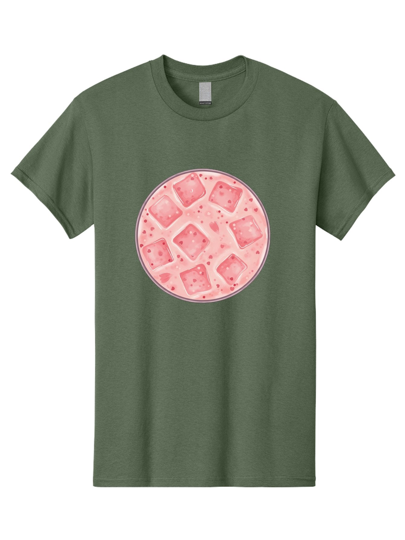 Strawberry-Smoothie Men'S Graphic Tee, 100% Cotton, Comfortable Casual Summer Wear, Machine Washable, Pink Drink, Ice Cubes, Refreshing Beverage, Summer Drink, Cold Drink, Fruity Flavor, Sweet Treat, Cocktail, Ice Cold, Drink With Ice Bad741 8