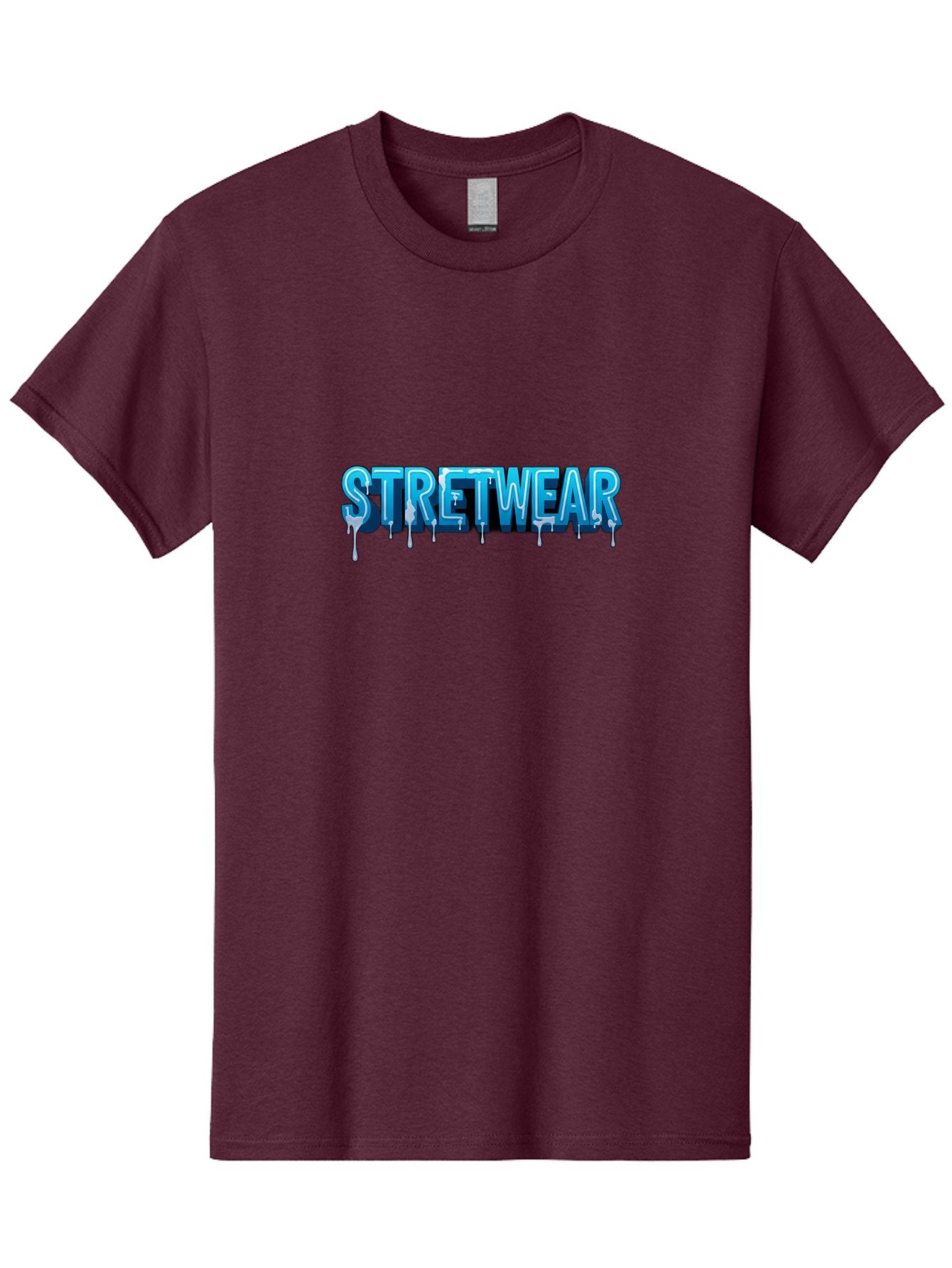 Stretwear-1 Men'S Graphic Tee, 100% Cotton, Comfortable Casual Summer Wear, Machine Washable, Streetwear Fashion, Urban Style, Graffiti Art, Dripping Effect, 3D Text, Blue Font, Street Culture, Clothing Brand, Edgy Design Bad747 13