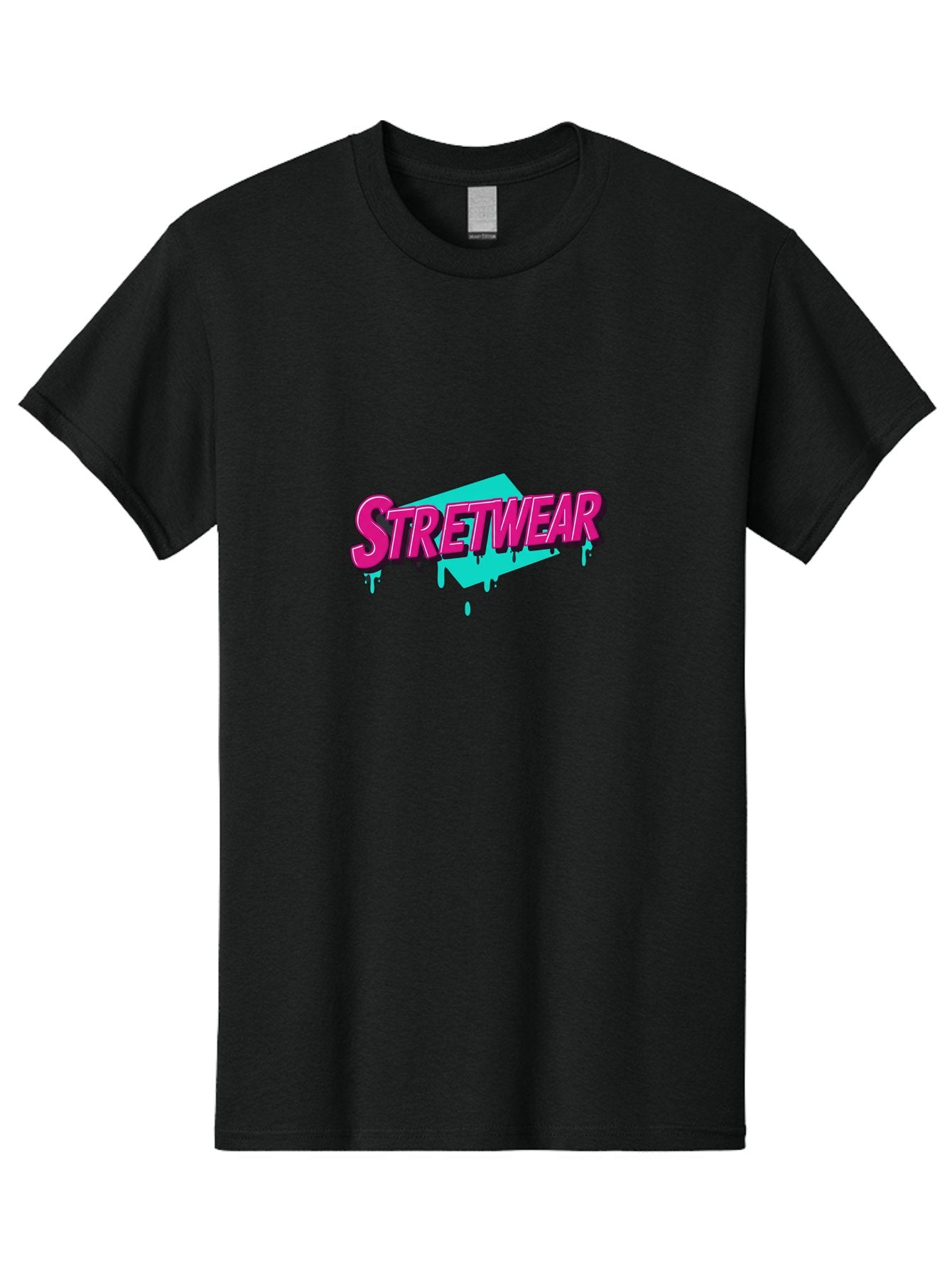 Stretwear-4 Men'S Graphic Tee, 100% Cotton, Comfortable Casual Summer Wear, Machine Washable, Streetwear Fashion, Urban Style, Bold Typography, Graffiti Art, Pink And Blue Colors, Edgy Design, Contemporary Fashion Trends, Stylish Clothing, Bad750 6
