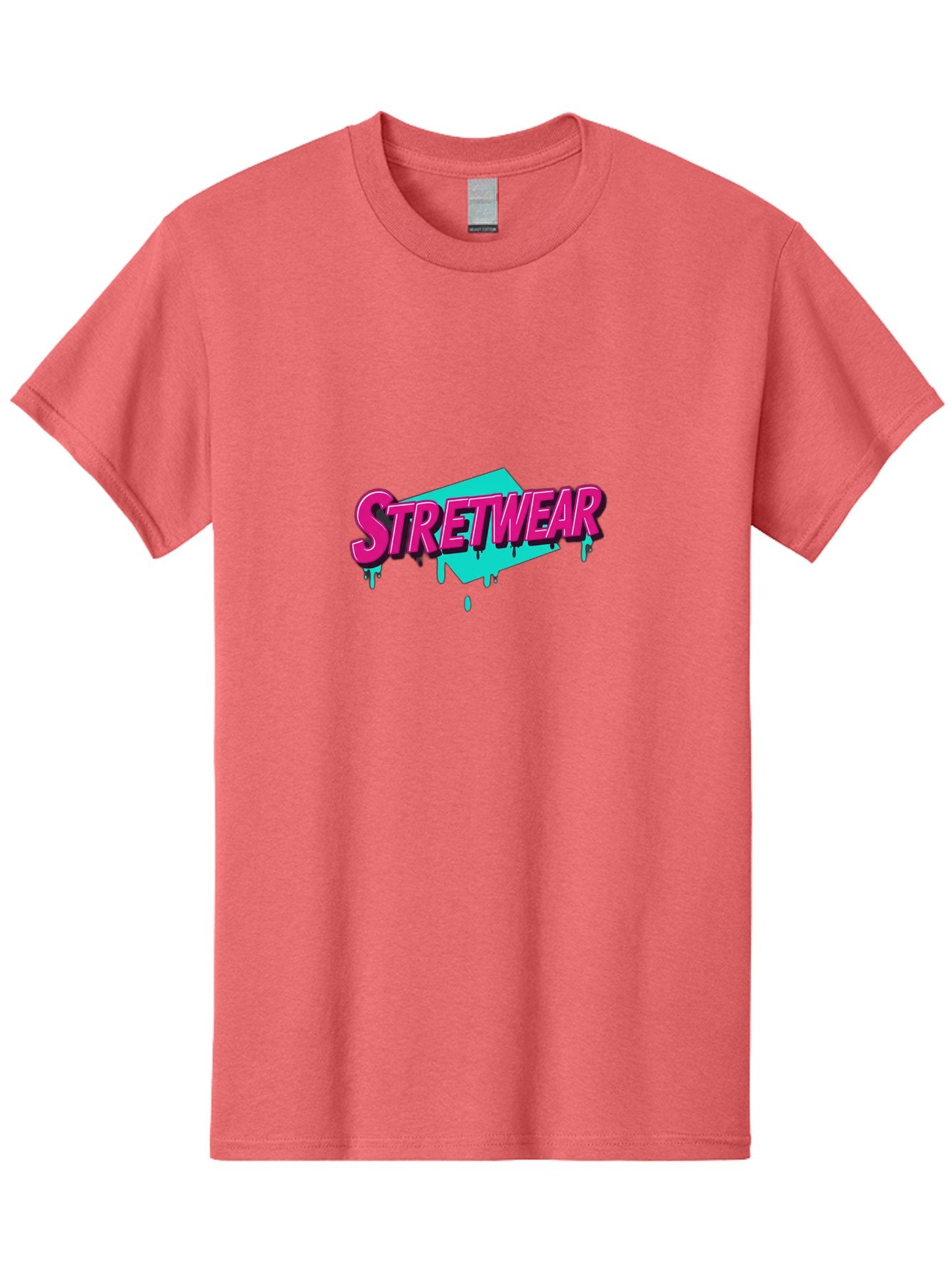 Stretwear-4 Men'S Graphic Tee, 100% Cotton, Comfortable Casual Summer Wear, Machine Washable, Streetwear Fashion, Urban Style, Bold Typography, Graffiti Art, Pink And Blue Colors, Edgy Design, Contemporary Fashion Trends, Stylish Clothing, Bad750 12