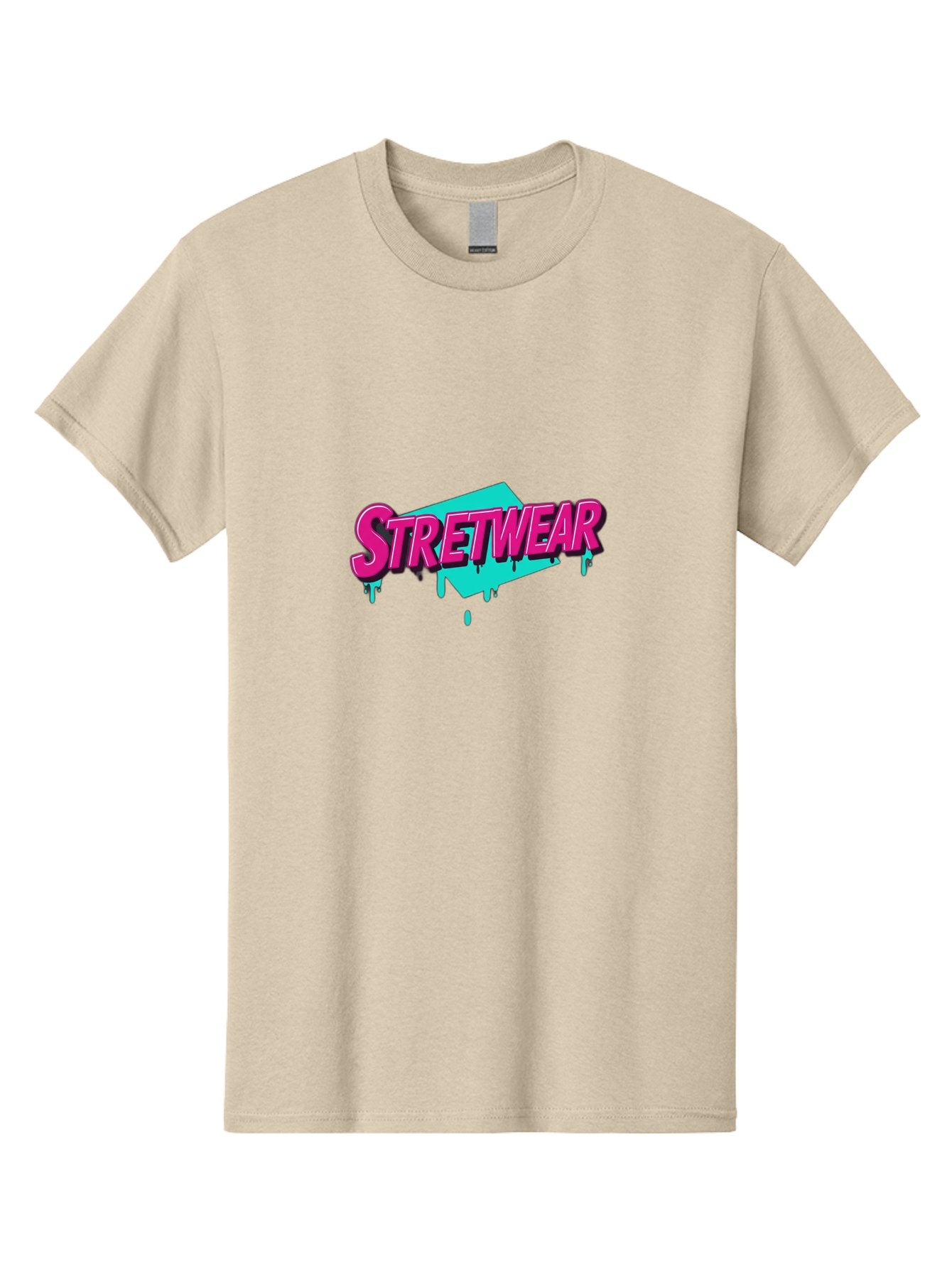 Stretwear-4 Men'S Graphic Tee, 100% Cotton, Comfortable Casual Summer Wear, Machine Washable, Streetwear Fashion, Urban Style, Bold Typography, Graffiti Art, Pink And Blue Colors, Edgy Design, Contemporary Fashion Trends, Stylish Clothing, Bad750 5