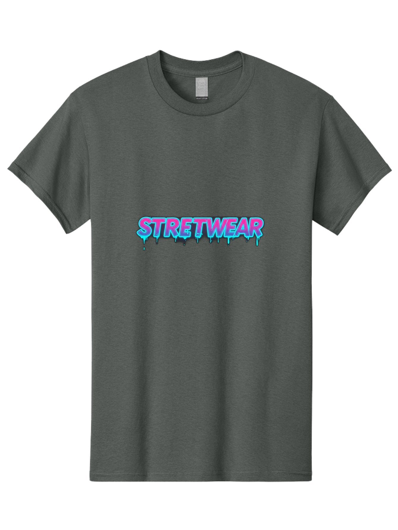 Stretwear-7 Men'S Graphic Tee, 100% Cotton, Comfortable Casual Summer Wear, Machine Washable, Streetwear Fashion, Urban Style, Graffiti Art, Dripping Effect, Bold Typography, Vibrant Colors, Modern Design, Trendy Clothing Bad753