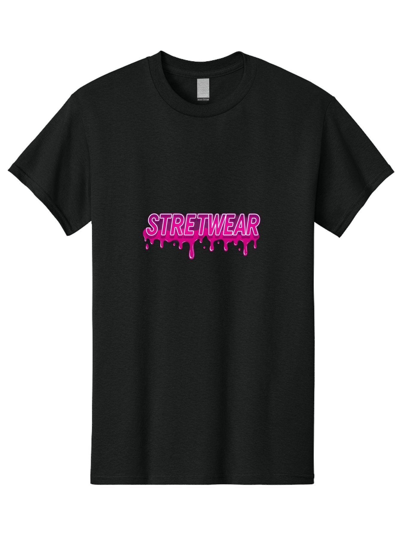 Stretwear Men'S Graphic Tee, 100% Cotton, Comfortable Casual Summer Wear, Machine Washable, Streetwear Fashion, Urban Style, Graffiti Art, Trendy Clothing, Pink Drips, Bold Typography, Edgy Aesthetic, Modern Design Bad756 13