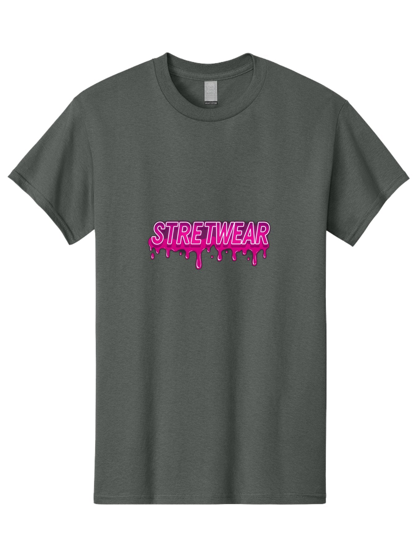 Stretwear Men'S Graphic Tee, 100% Cotton, Comfortable Casual Summer Wear, Machine Washable, Streetwear Fashion, Urban Style, Graffiti Art, Trendy Clothing, Pink Drips, Bold Typography, Edgy Aesthetic, Modern Design Bad756