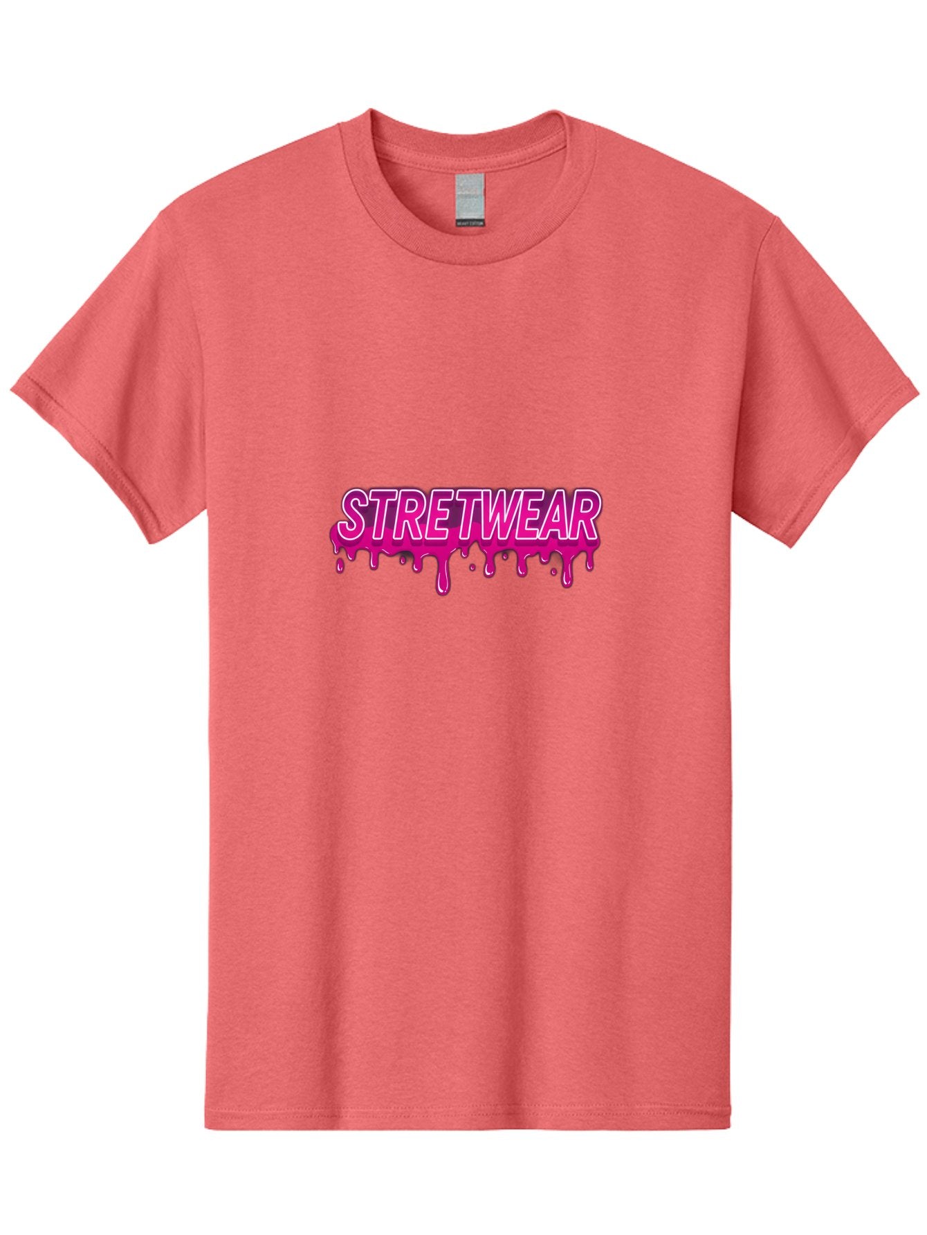 Stretwear Men'S Graphic Tee, 100% Cotton, Comfortable Casual Summer Wear, Machine Washable, Streetwear Fashion, Urban Style, Graffiti Art, Trendy Clothing, Pink Drips, Bold Typography, Edgy Aesthetic, Modern Design Bad756 7