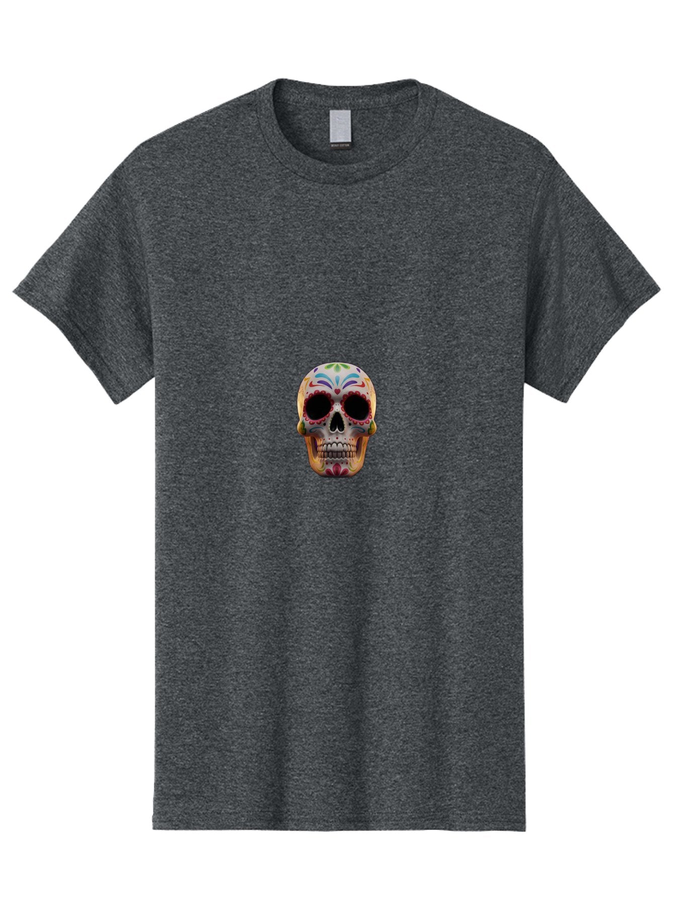 Sugar-Skull-12 Men'S Graphic Tee, 100% Cotton, Comfortable Casual Summer Wear, Machine Washable, Sugar Skull, Day Of The Dead, Dia De Los Muertos, Vibrant Colors, Decorative Skull, Mexican Culture, Skull Decoration, Colorful Patterns Bad761 14