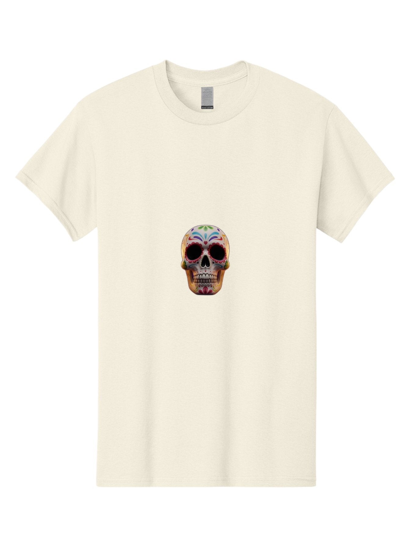 Sugar-Skull-12 Men'S Graphic Tee, 100% Cotton, Comfortable Casual Summer Wear, Machine Washable, Sugar Skull, Day Of The Dead, Dia De Los Muertos, Vibrant Colors, Decorative Skull, Mexican Culture, Skull Decoration, Colorful Patterns Bad761 13