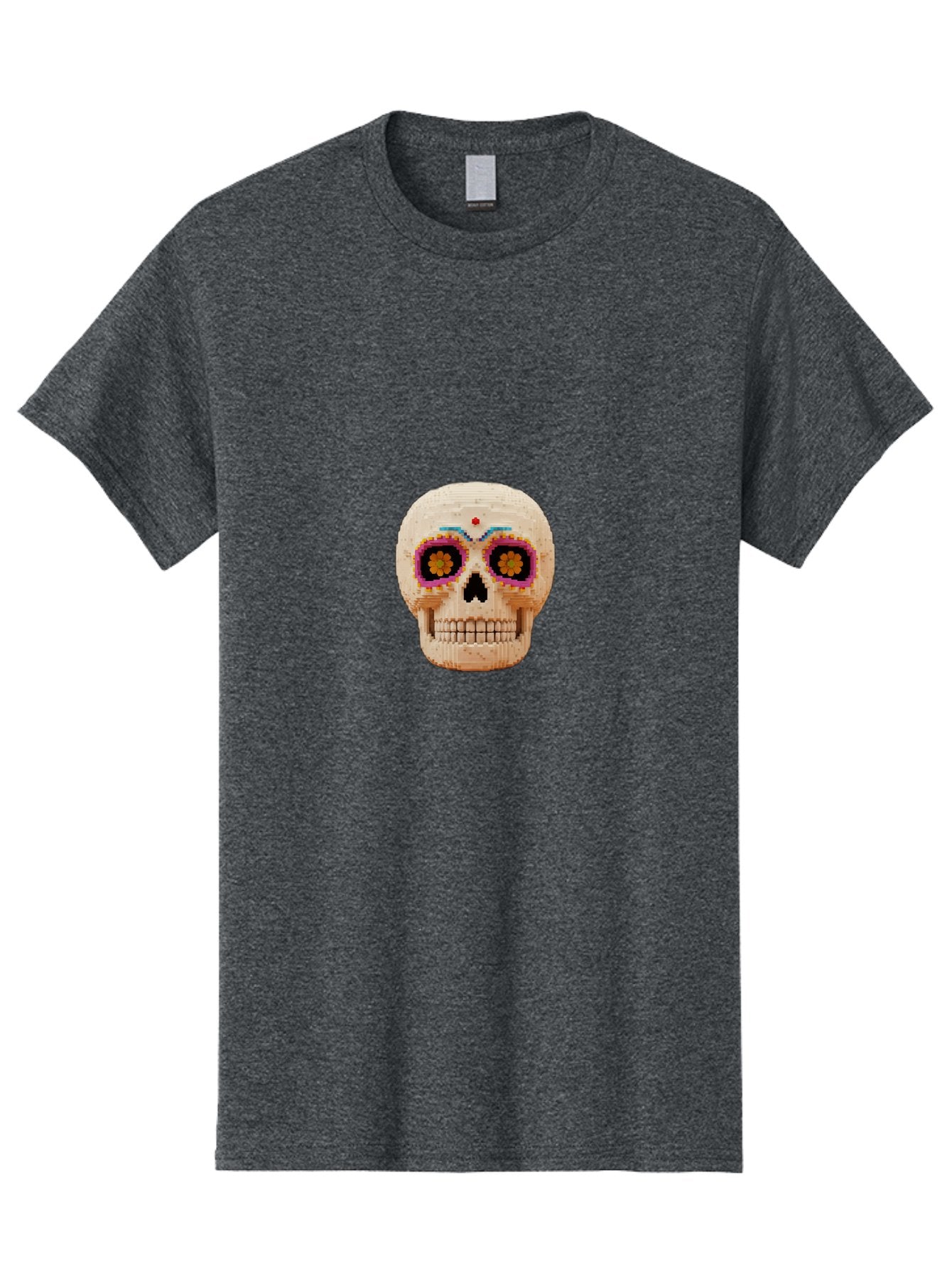 Sugar-Skull-7 Men'S Graphic Tee, 100% Cotton, Comfortable Casual Summer Wear, Machine Washable, Sugar Skull Decoration, Day Of The Dead, Colorful Skull, Mexican Culture, Festive Design, Vibrant Colors, Floral Patterns, Traditional Art Bad779 15