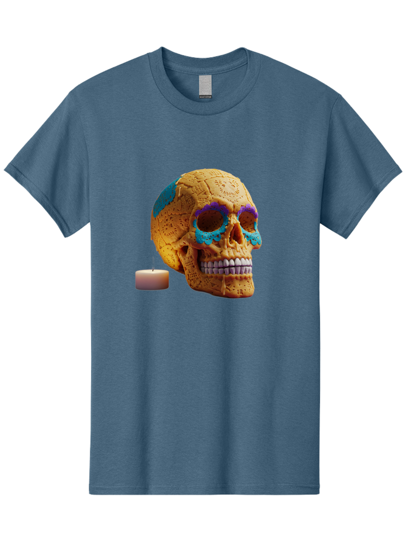 Sugar-Skull-8 Men'S Graphic Tee, 100% Cotton, Comfortable Casual Summer Wear, Machine Washable, Sugar Skull, Day Of The Dead Celebration, Vibrant Decorations, Intricate Designs, Decorative Skull, Traditional Mexican Art, Festive Atmosphere, Bad780 12