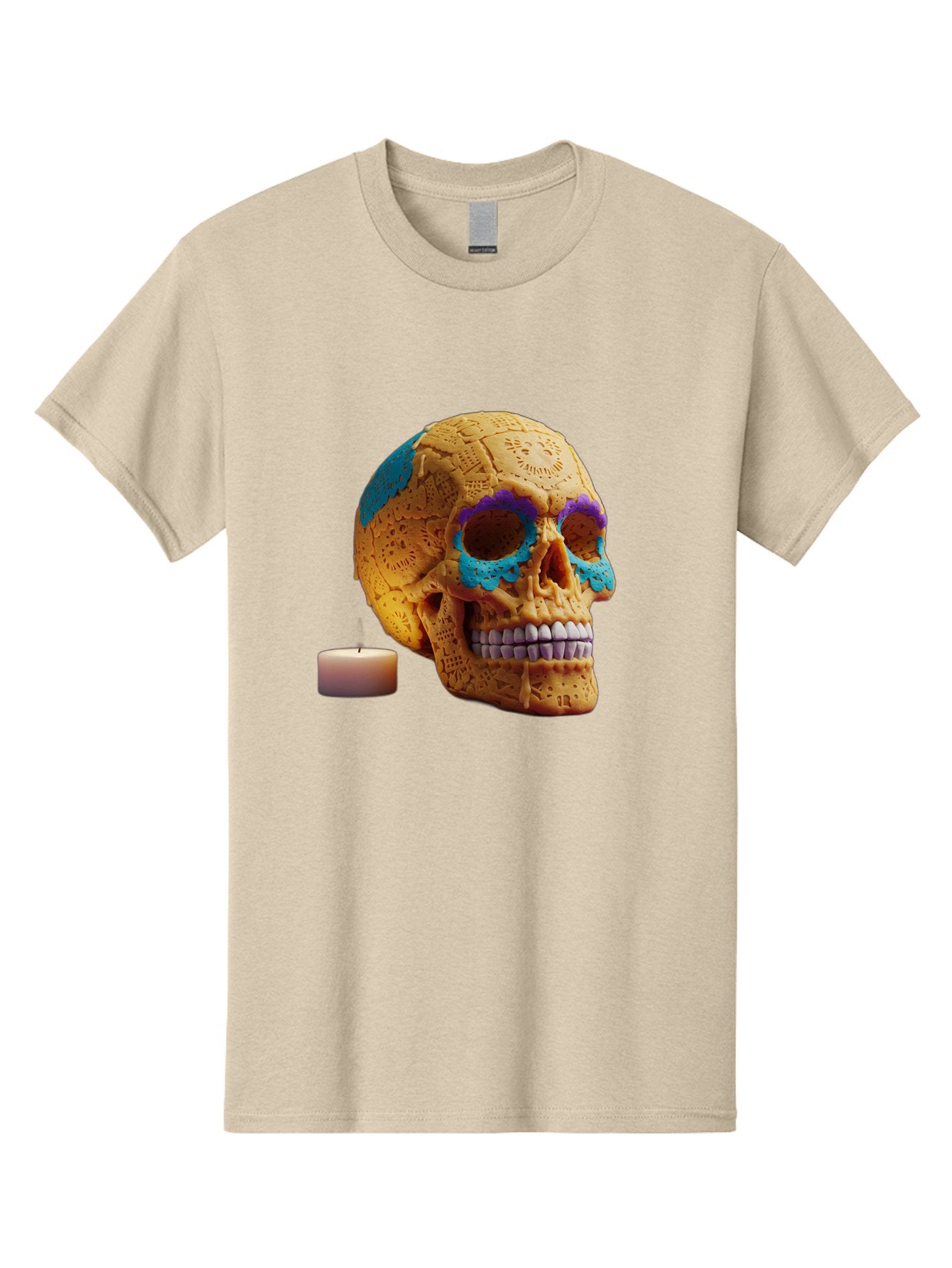 Sugar-Skull-8 Men'S Graphic Tee, 100% Cotton, Comfortable Casual Summer Wear, Machine Washable, Sugar Skull, Day Of The Dead Celebration, Vibrant Decorations, Intricate Designs, Decorative Skull, Traditional Mexican Art, Festive Atmosphere, Bad780 10
