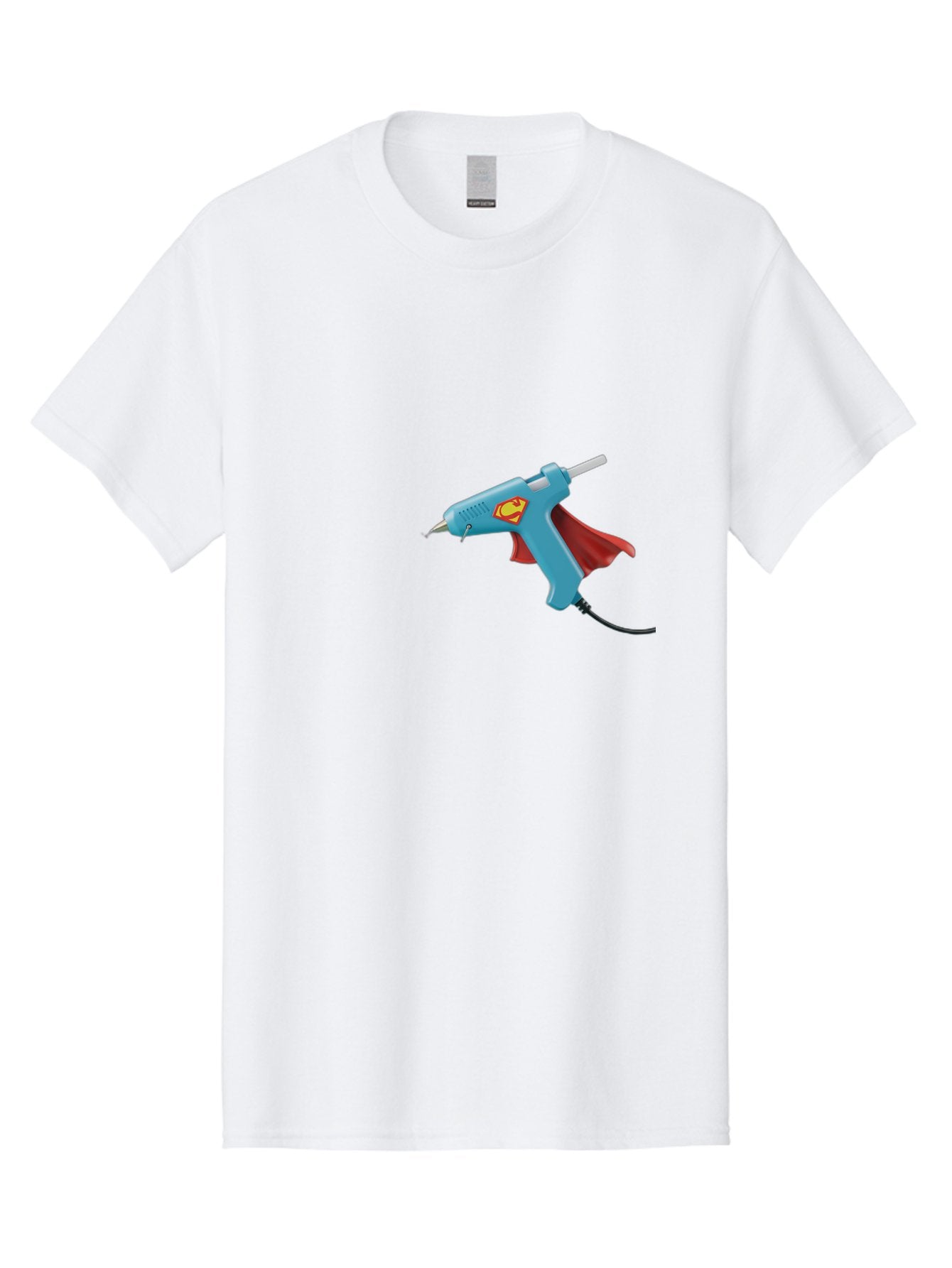 Superman-Glue-Gun Men'S Graphic Tee, 100% Cotton, Comfortable Casual Summer Wear, Machine Washable, Hot Glue Gun, Diy Tool, Crafting Supplies, Red Cape, Superhero Theme, Crafts, Superglue, Crafting, Arts And Crafts, Creative Projects, Handmade Bad797 15