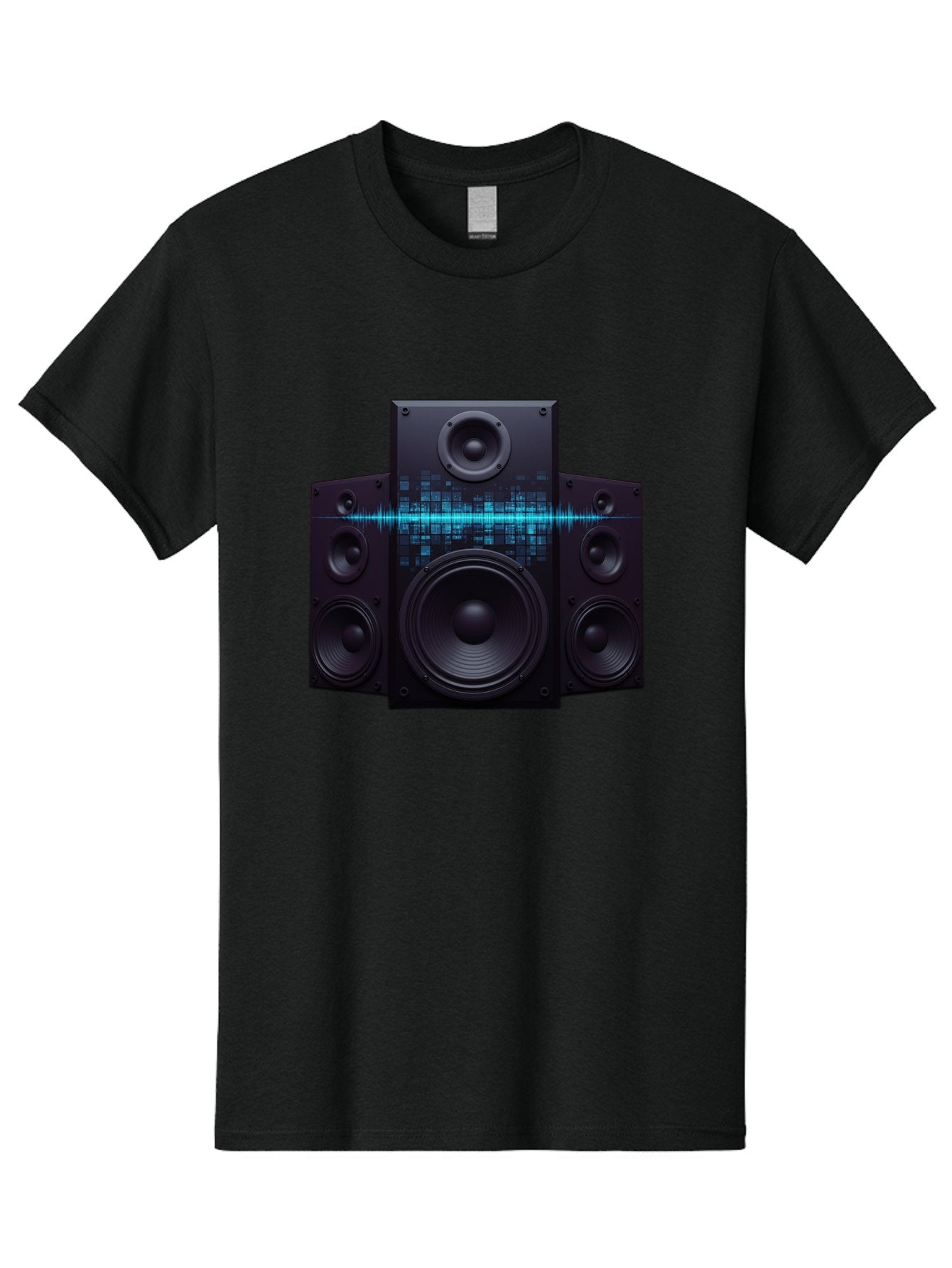 Surround-Sound-Speakers Men'S Graphic Tee, 100% Cotton, Comfortable Casual Summer Wear, Machine Washable, High-Quality Speakers, Home Audio System, Sound Wave, Audio Equipment, Music Speakers, Sound Technology, Audio Visual, Sound System Bad798 14