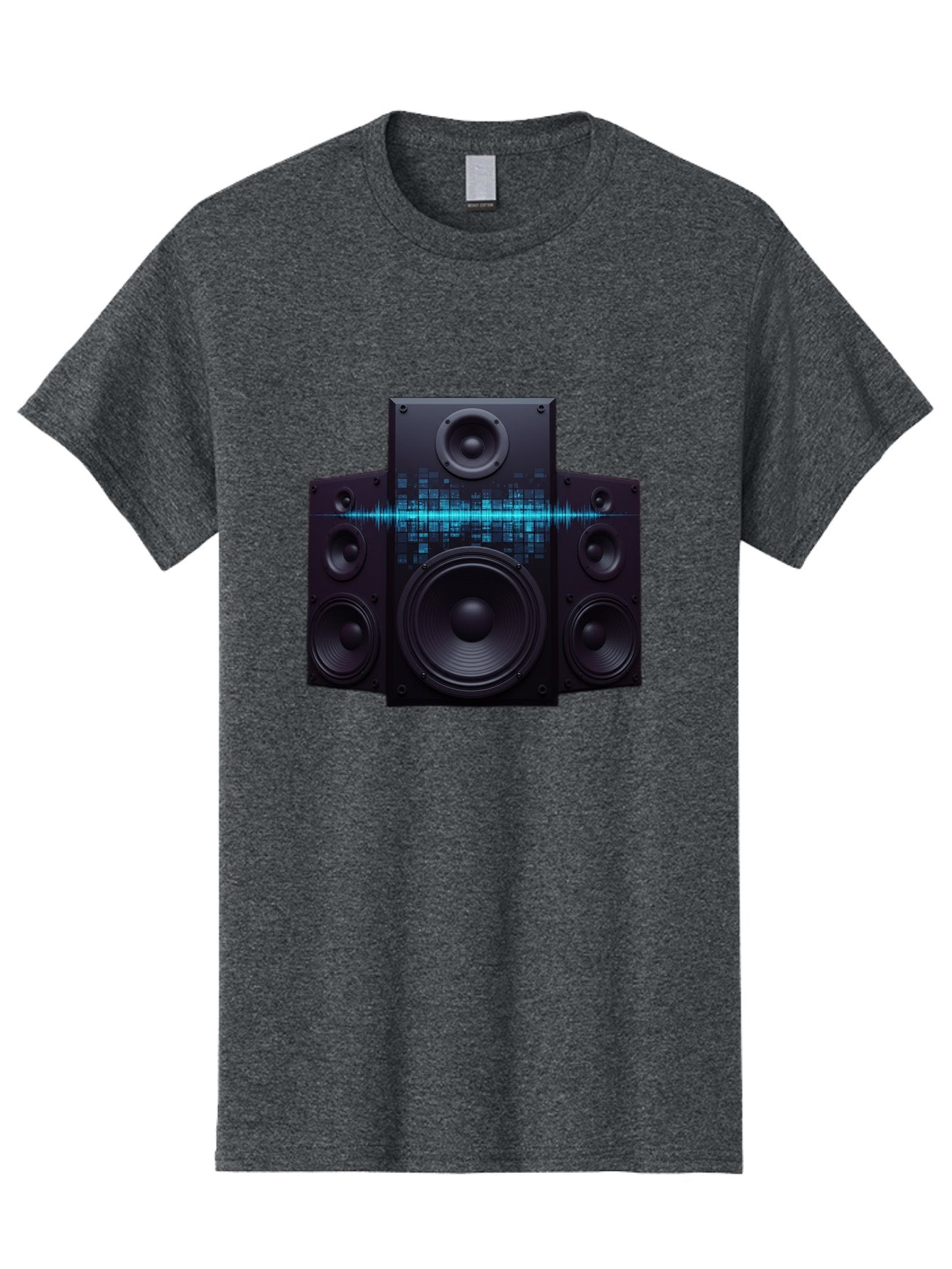 Surround-Sound-Speakers Men'S Graphic Tee, 100% Cotton, Comfortable Casual Summer Wear, Machine Washable, High-Quality Speakers, Home Audio System, Sound Wave, Audio Equipment, Music Speakers, Sound Technology, Audio Visual, Sound System Bad798 3