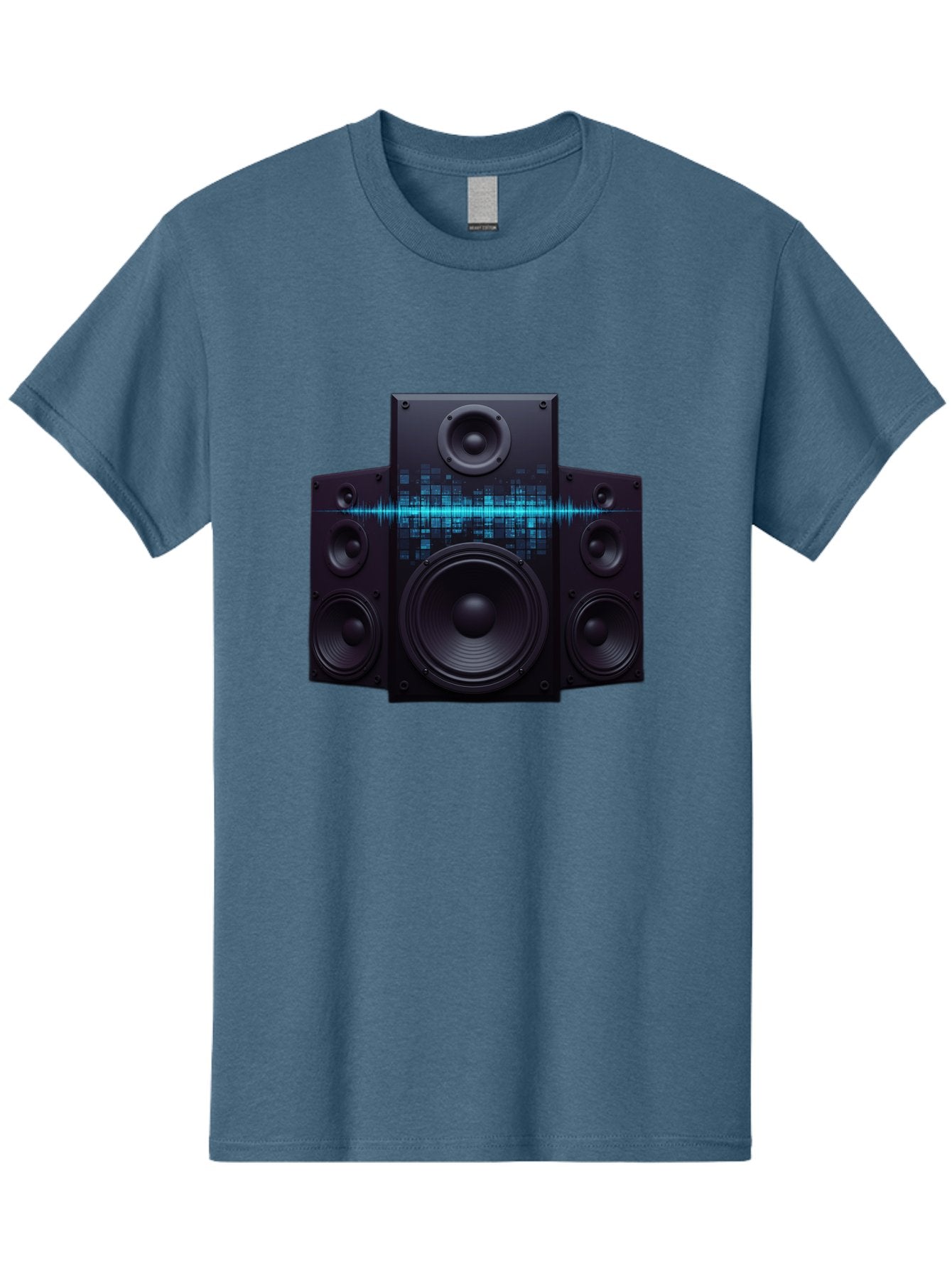 Surround-Sound-Speakers Men'S Graphic Tee, 100% Cotton, Comfortable Casual Summer Wear, Machine Washable, High-Quality Speakers, Home Audio System, Sound Wave, Audio Equipment, Music Speakers, Sound Technology, Audio Visual, Sound System Bad798 13